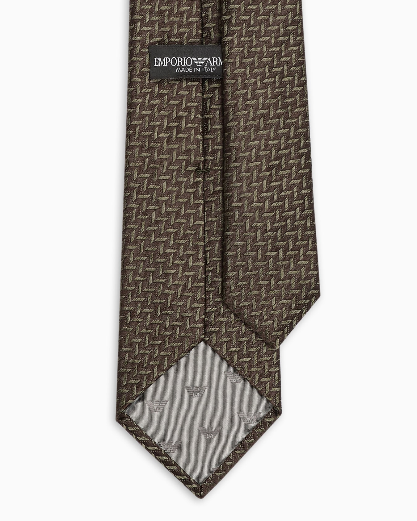 Silk-blend tie with jacquard chevron motif Slide 1