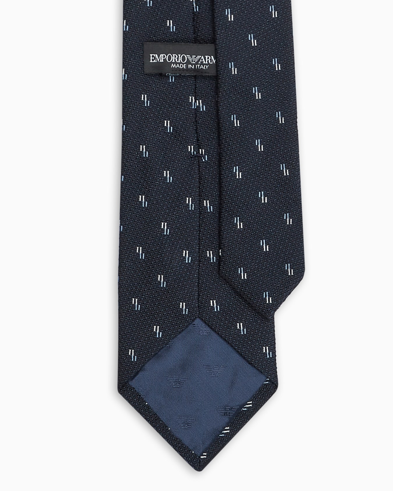 Pure silk tie with jacquard micro-motif Slide 1