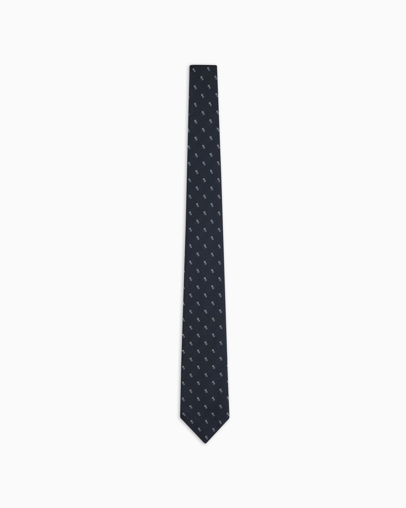 Pure silk tie with jacquard micro-motif Slide 0