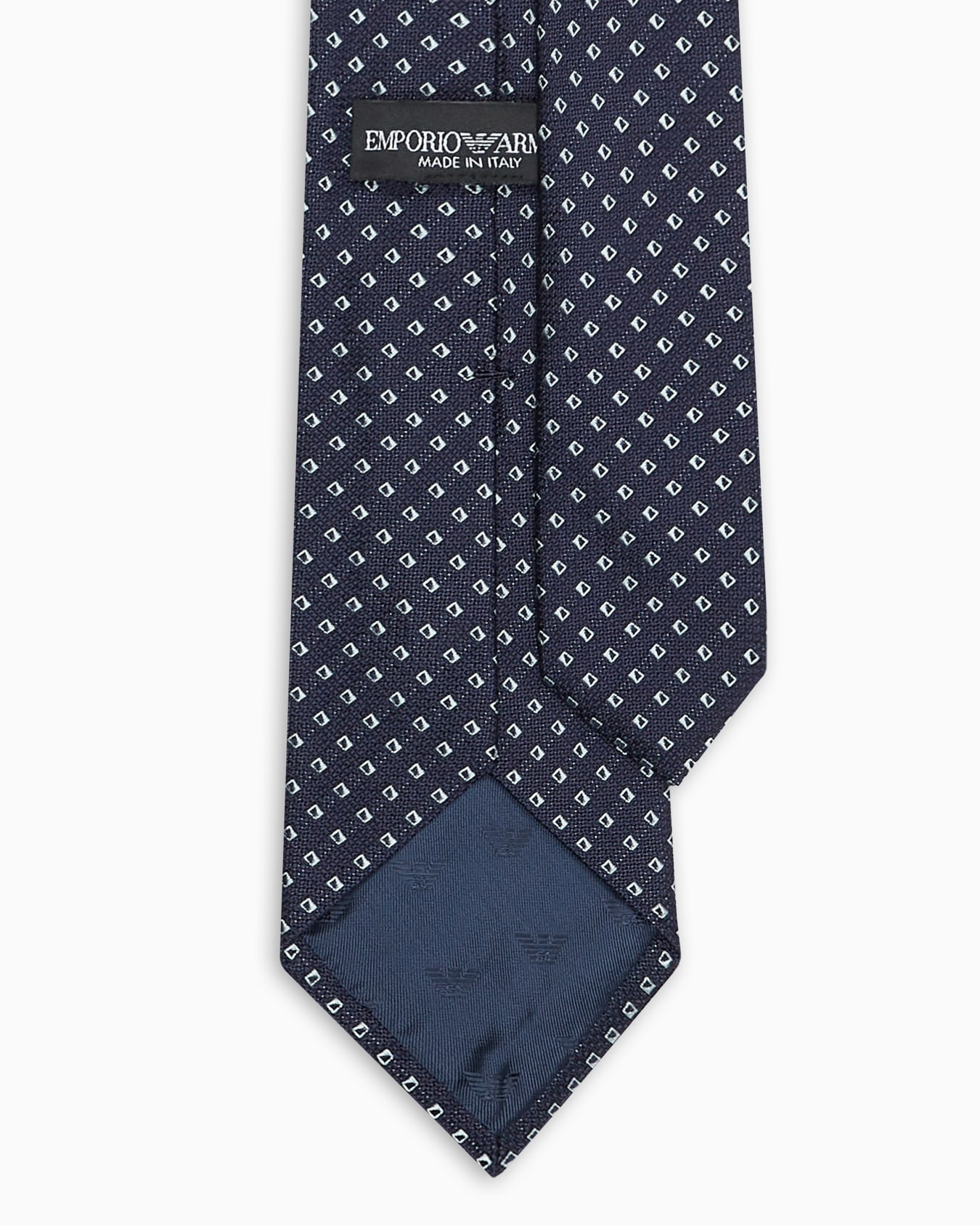 Corbata de seda pura con microcuadros de tejido jacquard Diapositiva 1