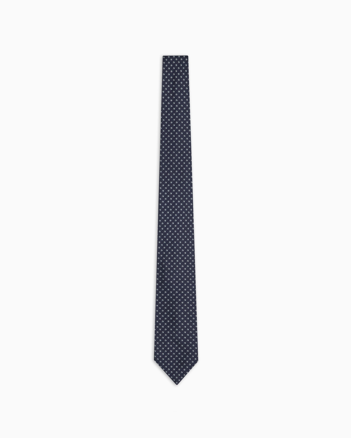 Corbata de seda pura con microcuadros de tejido jacquard Diapositiva 0