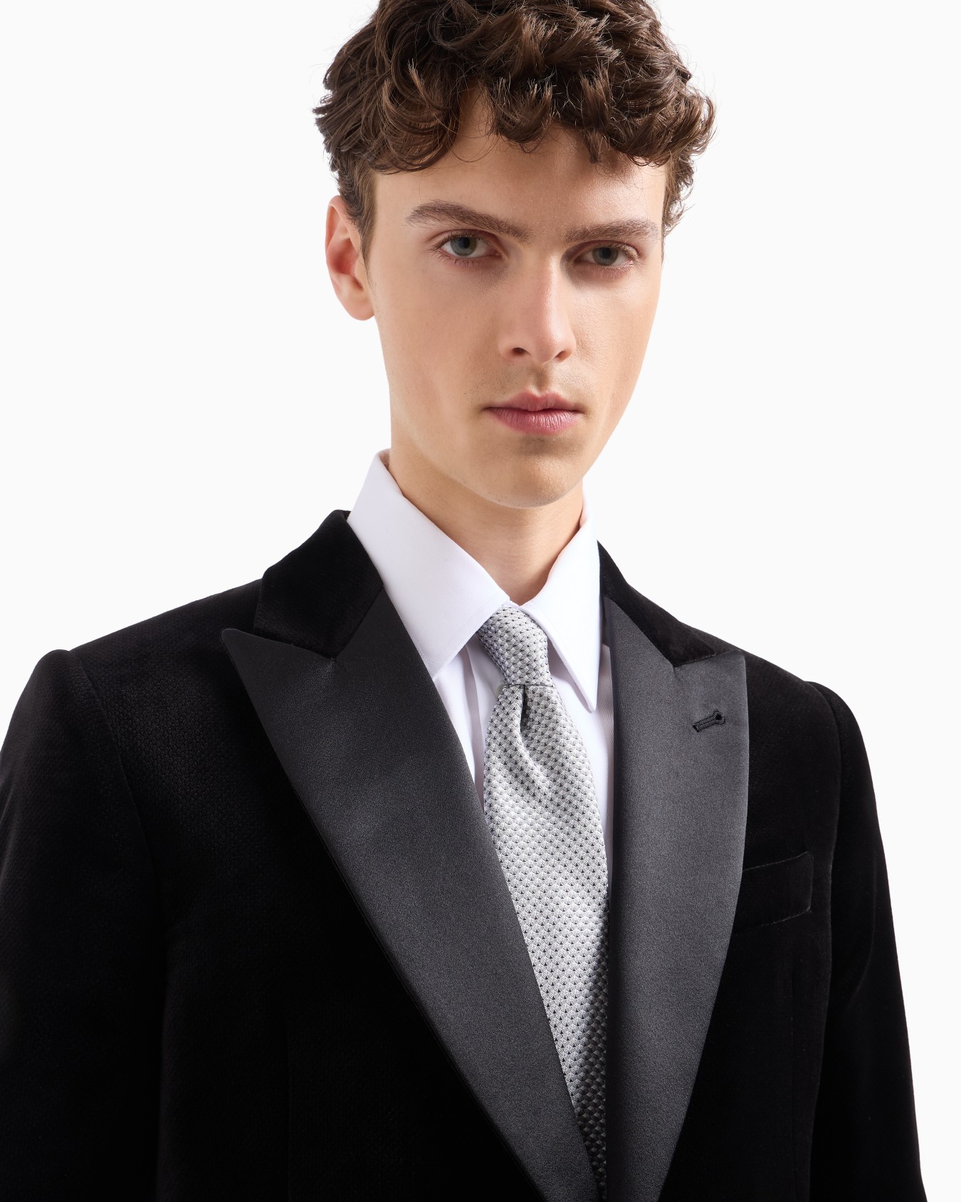 Corbata de seda pura con motivo con efecto óptico en tejido jacquard Diapositiva 2