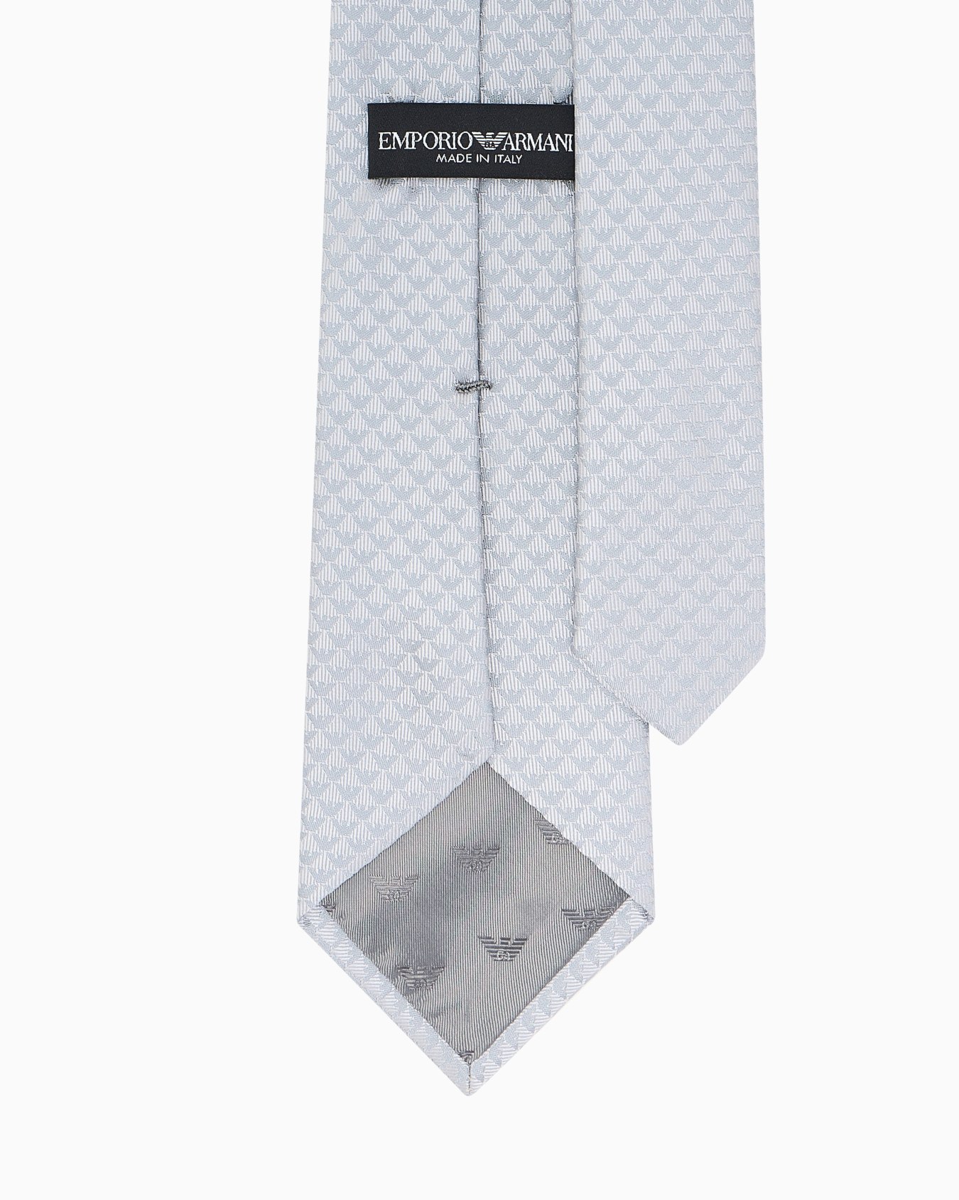 Pure silk tie with jacquard monogram Slide 1