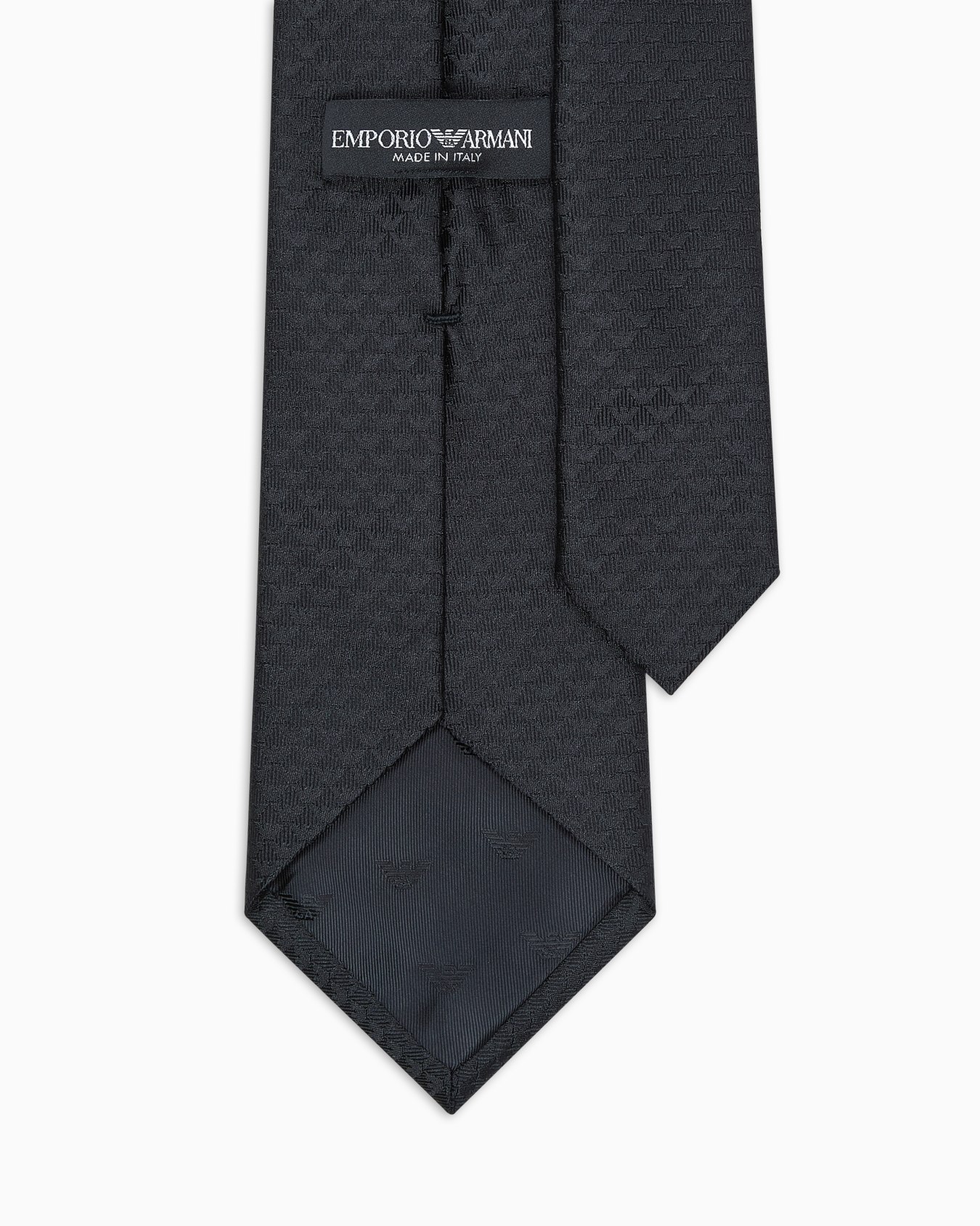 Corbata de seda pura con motivo de monograma en tejido jacquard Diapositiva 1