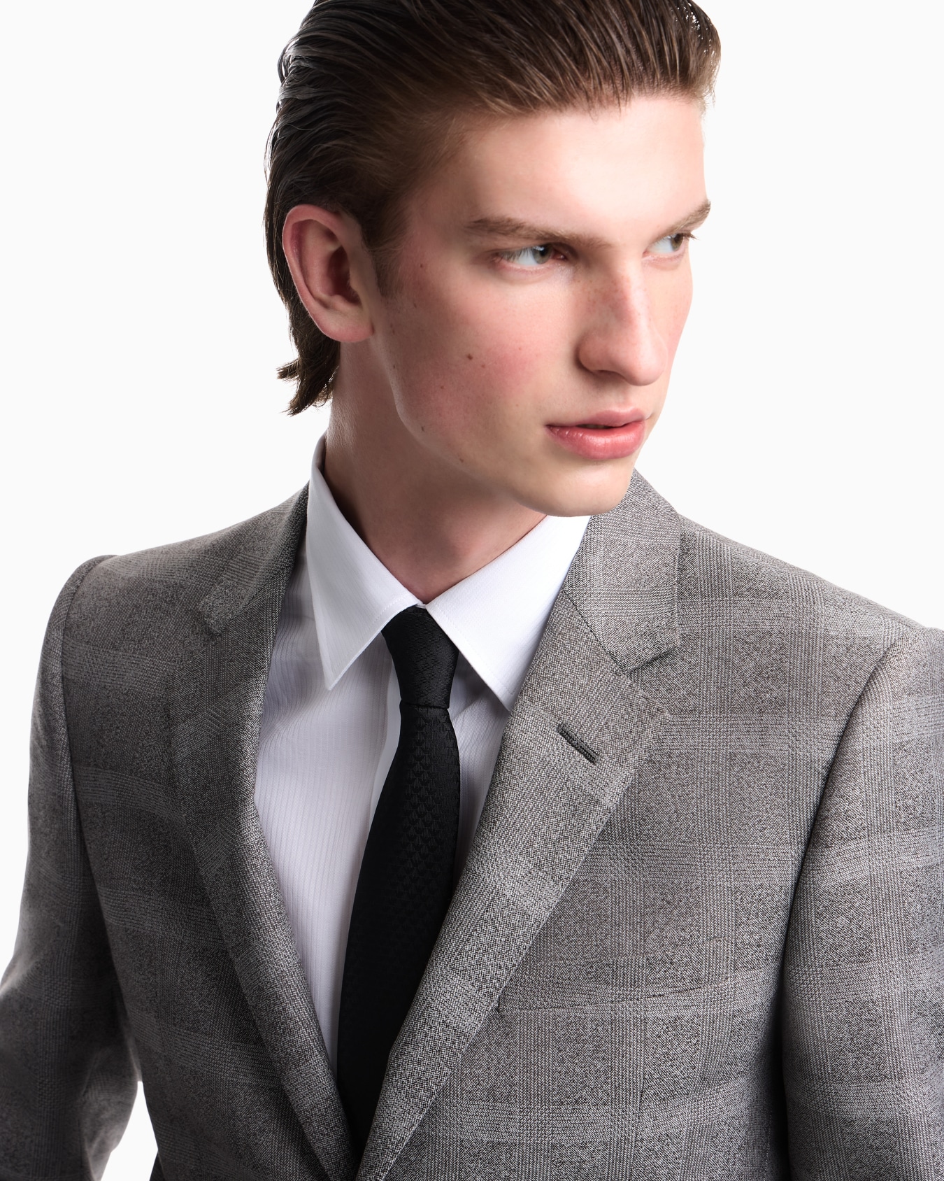 Corbata de seda pura con motivo de monograma en tejido jacquard Diapositiva 2