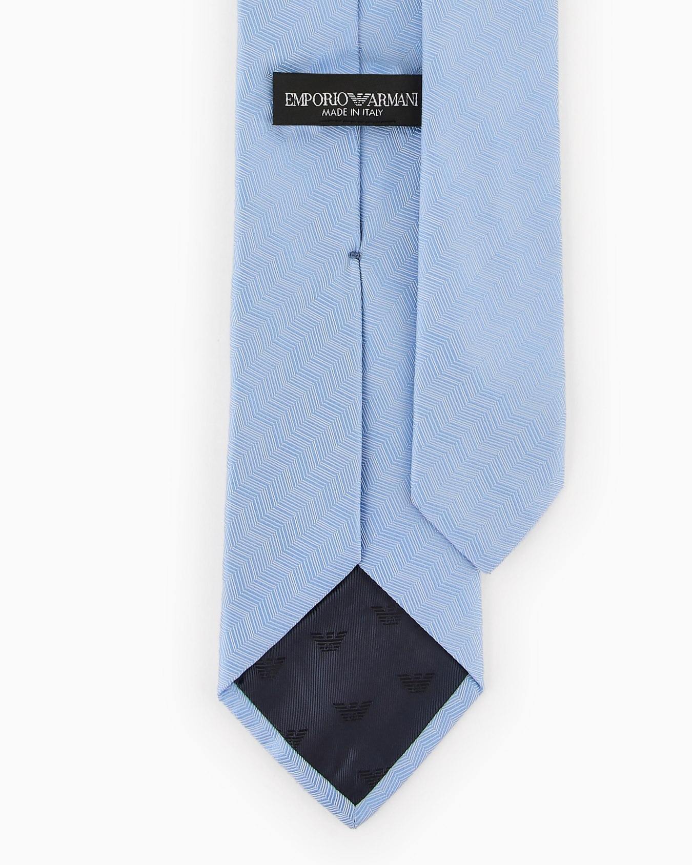 Corbata de seda pura con motivo chevrón en tejido jacquard Diapositiva 1