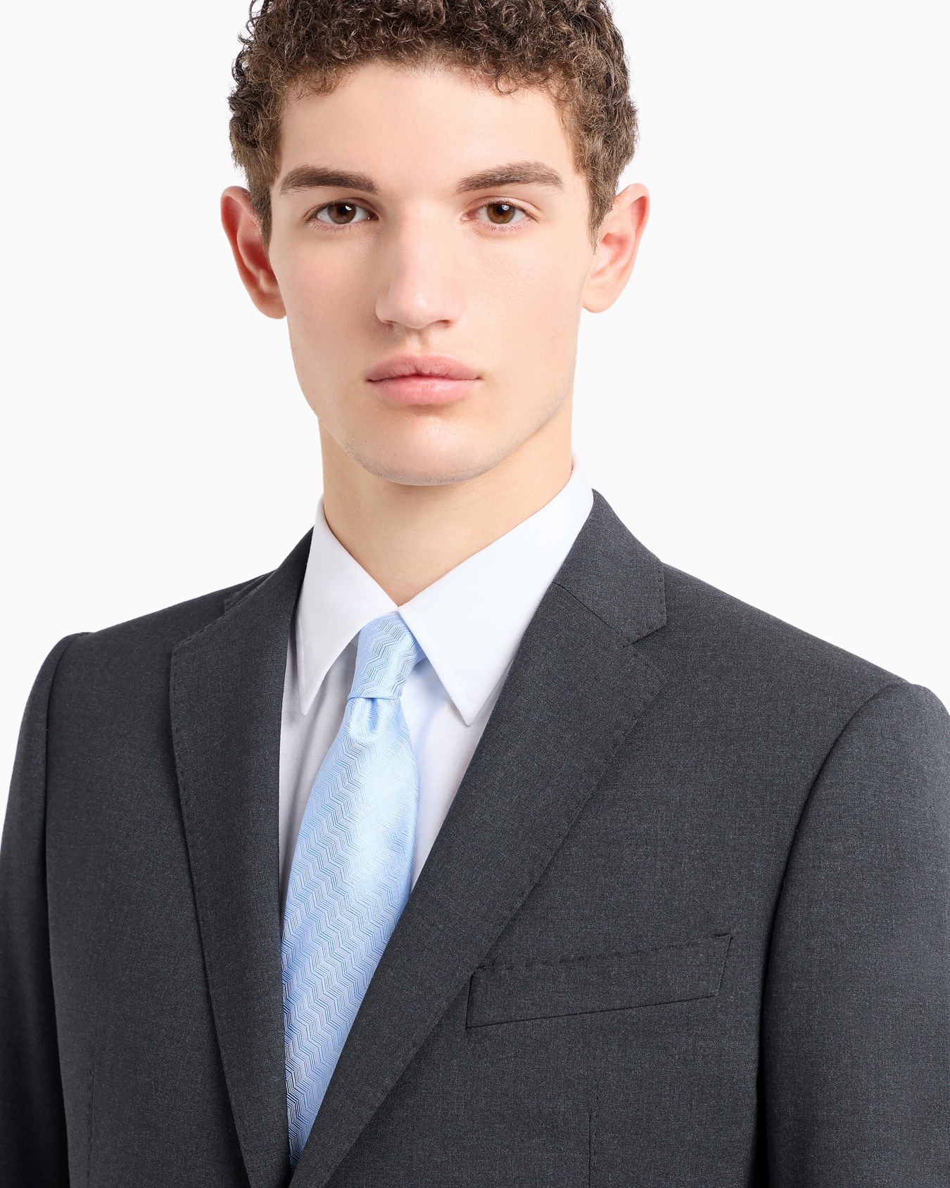 Corbata de seda pura con motivo chevrón en tejido jacquard Diapositiva 2