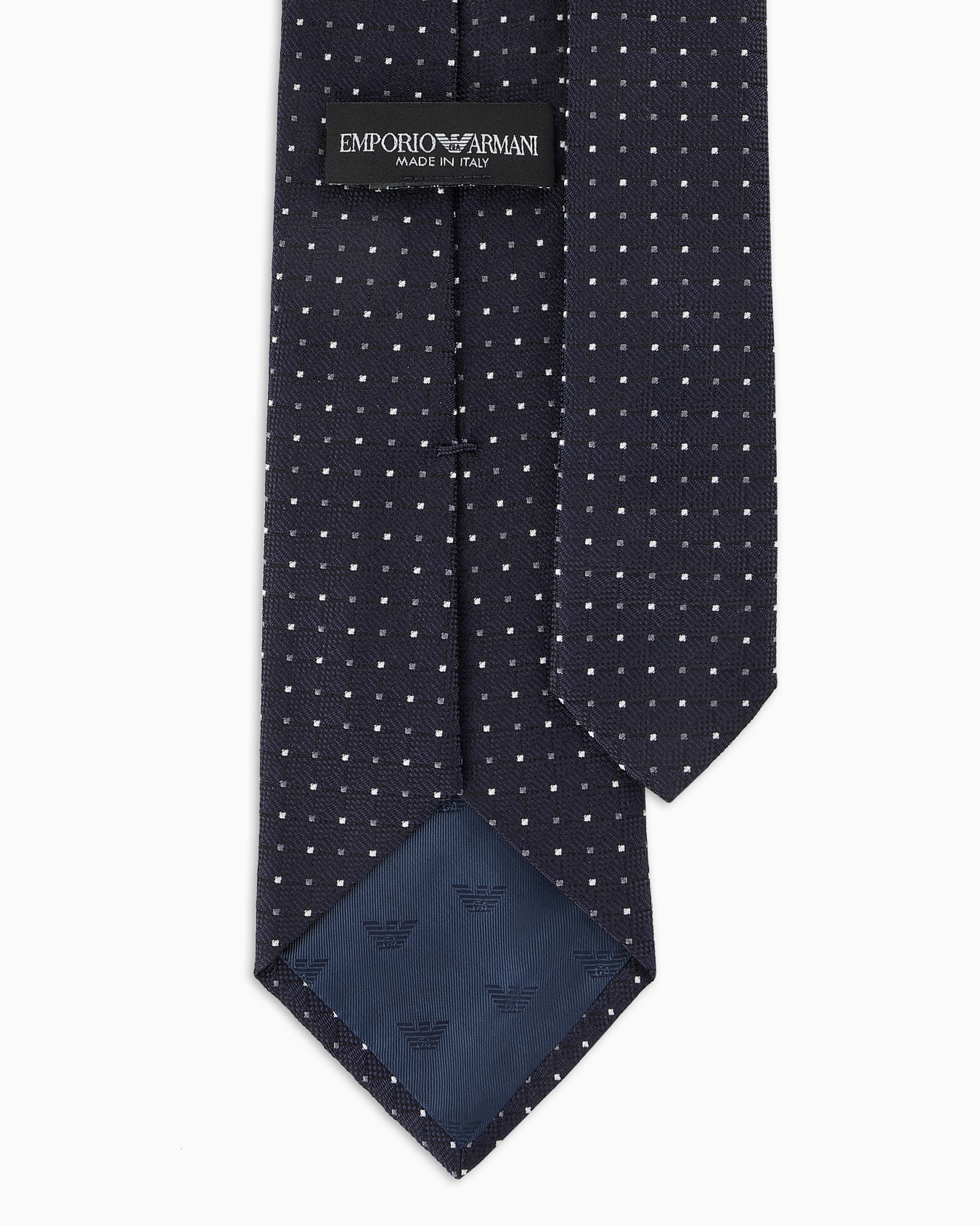 Pure silk tie with jacquard micro-pattern Slide 1