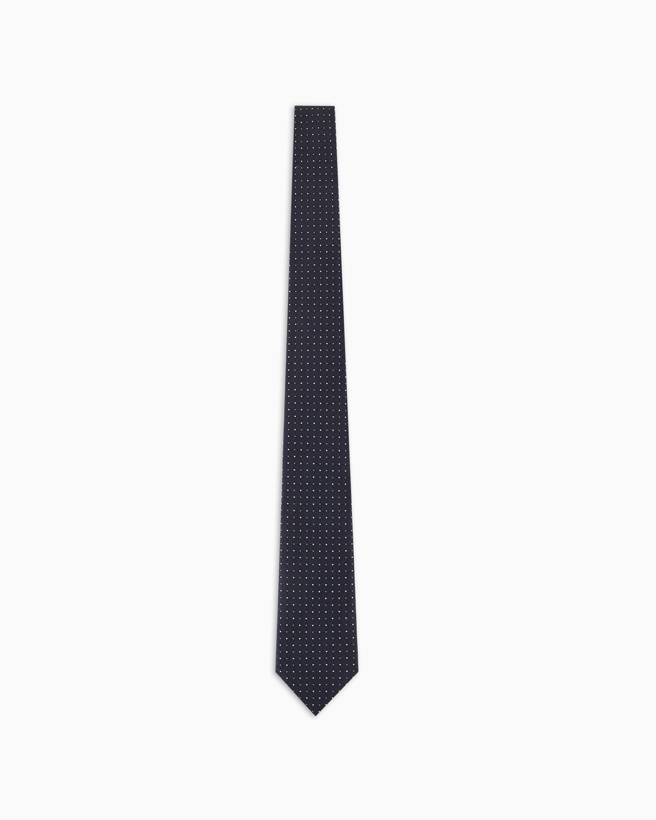 Pure silk tie with jacquard micro-pattern Slide 0