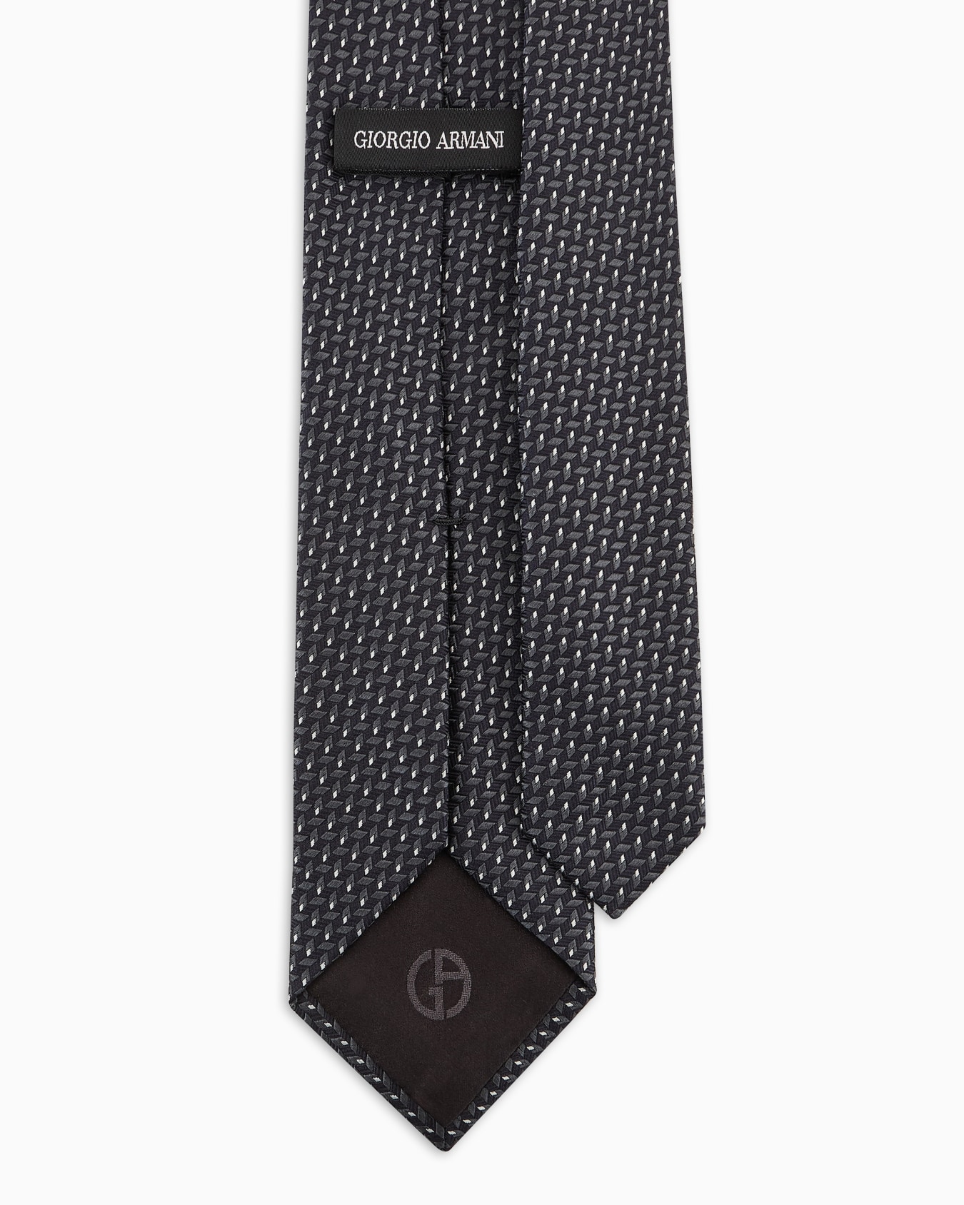 Corbata de seda con motivo geométrico en tejido jacquard Diapositiva 1