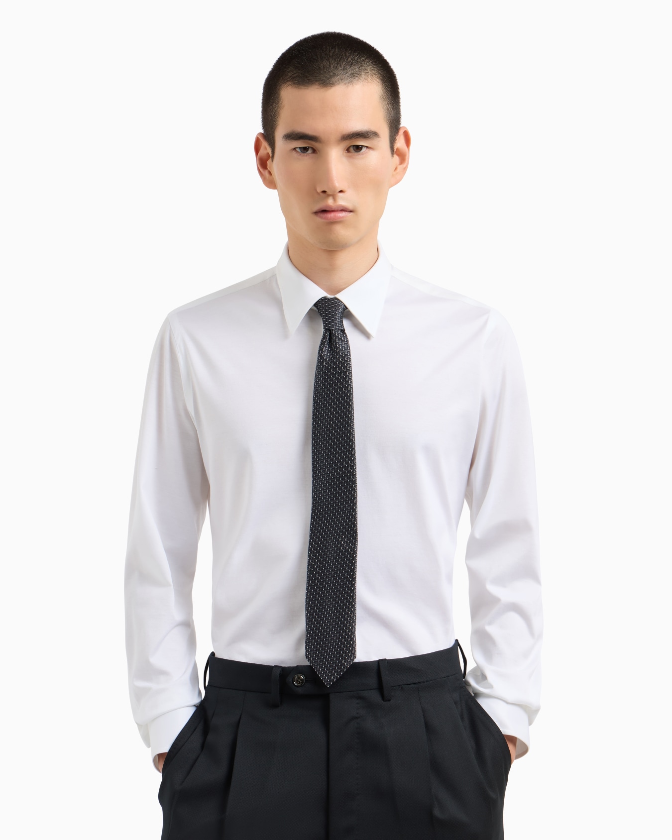 Corbata de seda con motivo geométrico en tejido jacquard Diapositiva 2