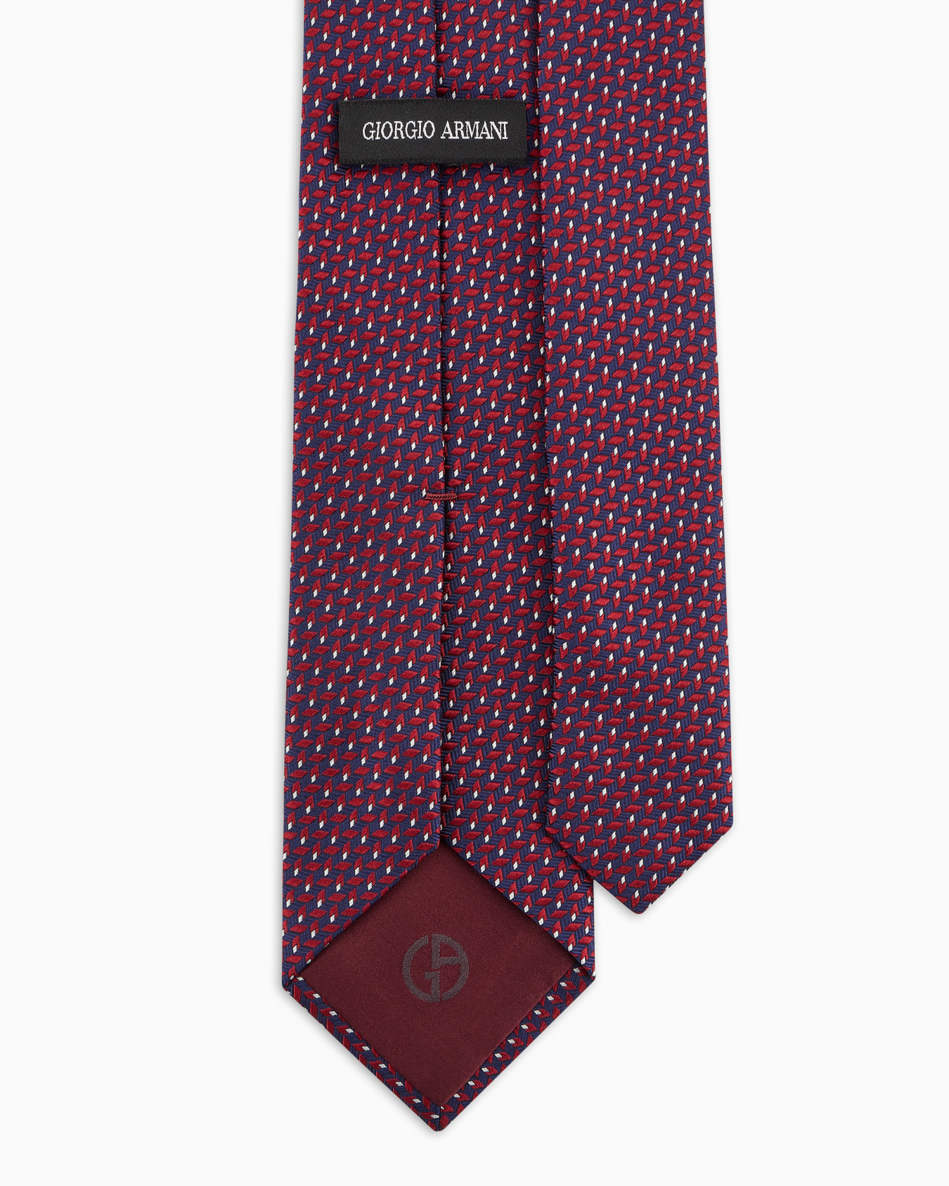 Silk tie with geometric jacquard motif Slide 1
