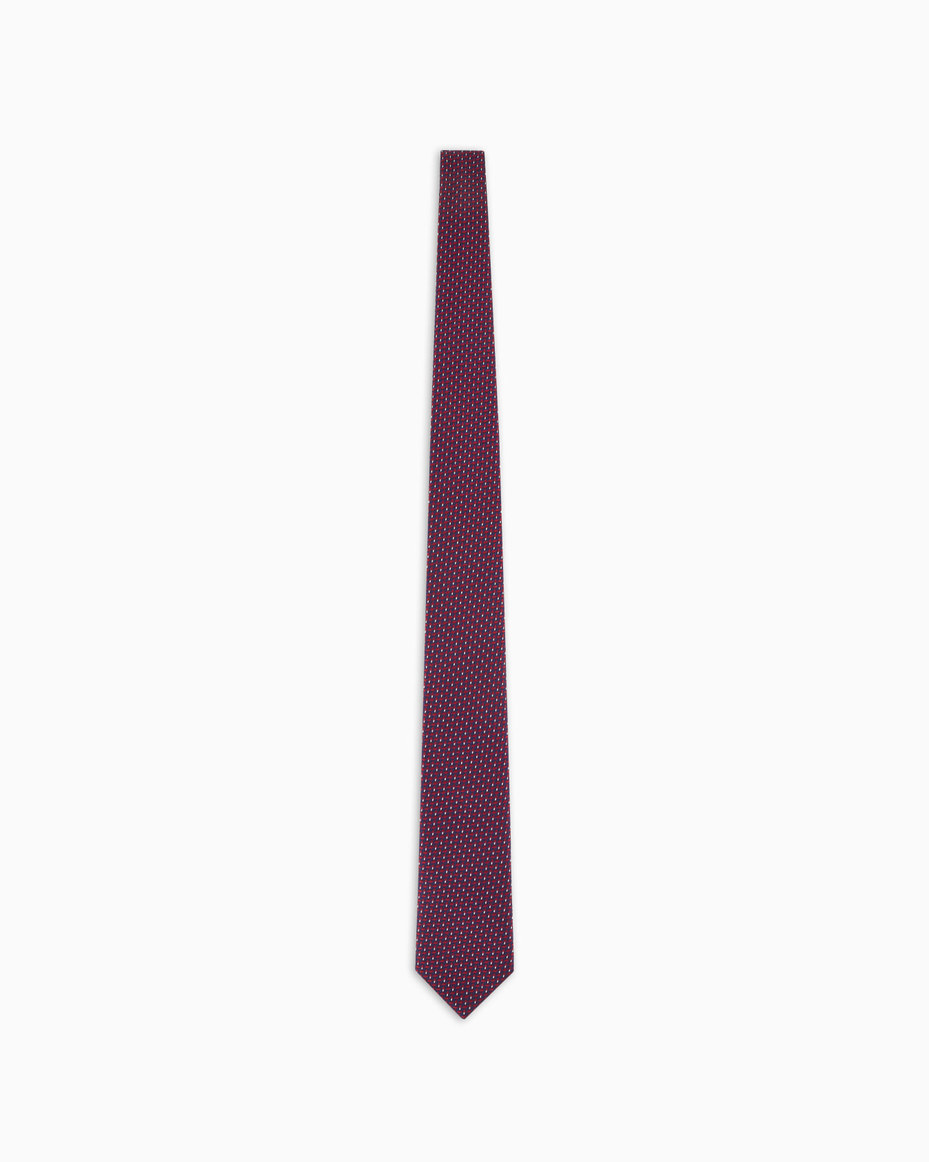 Silk tie with geometric jacquard motif Slide 0