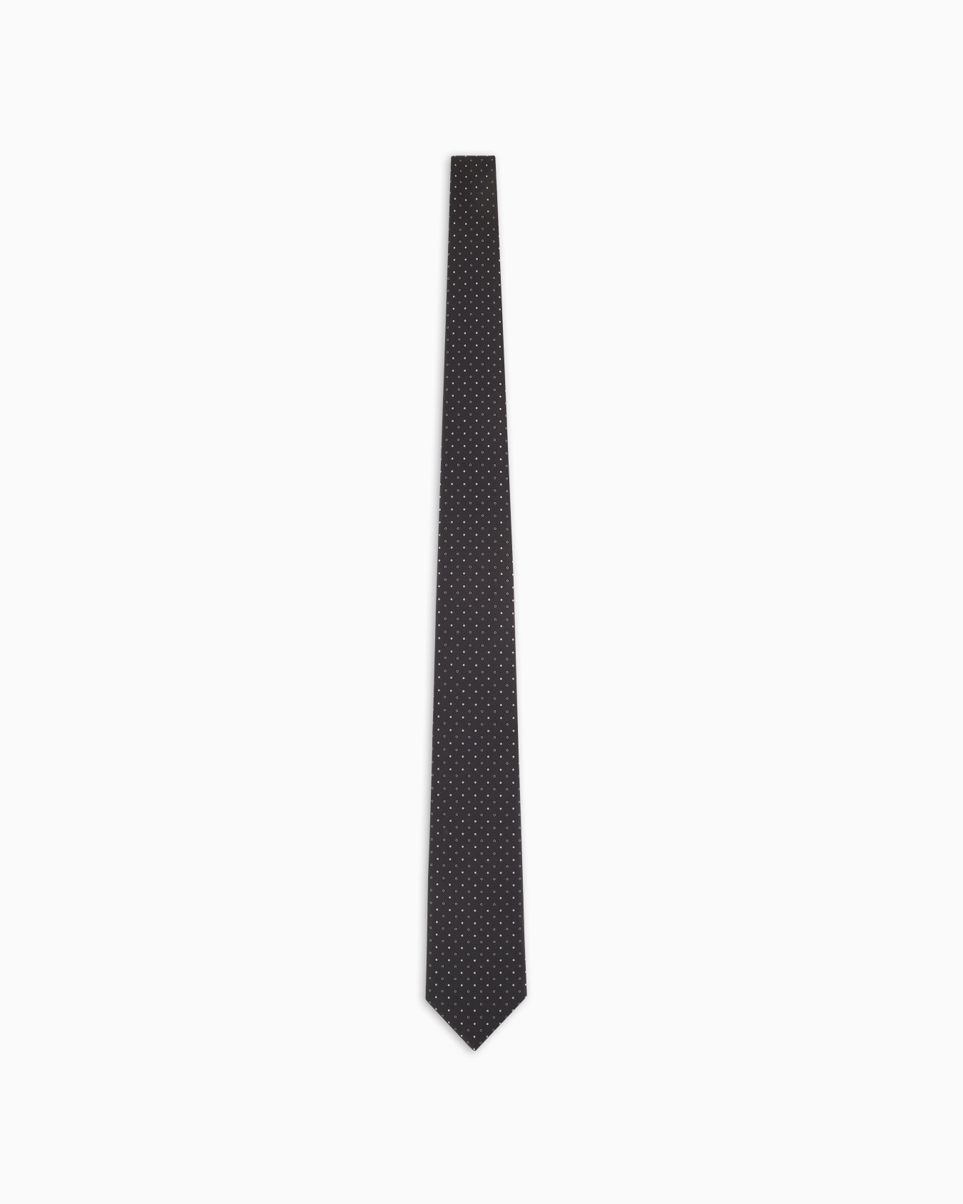 Silk tie with micro jacquard polka dots Slide 0
