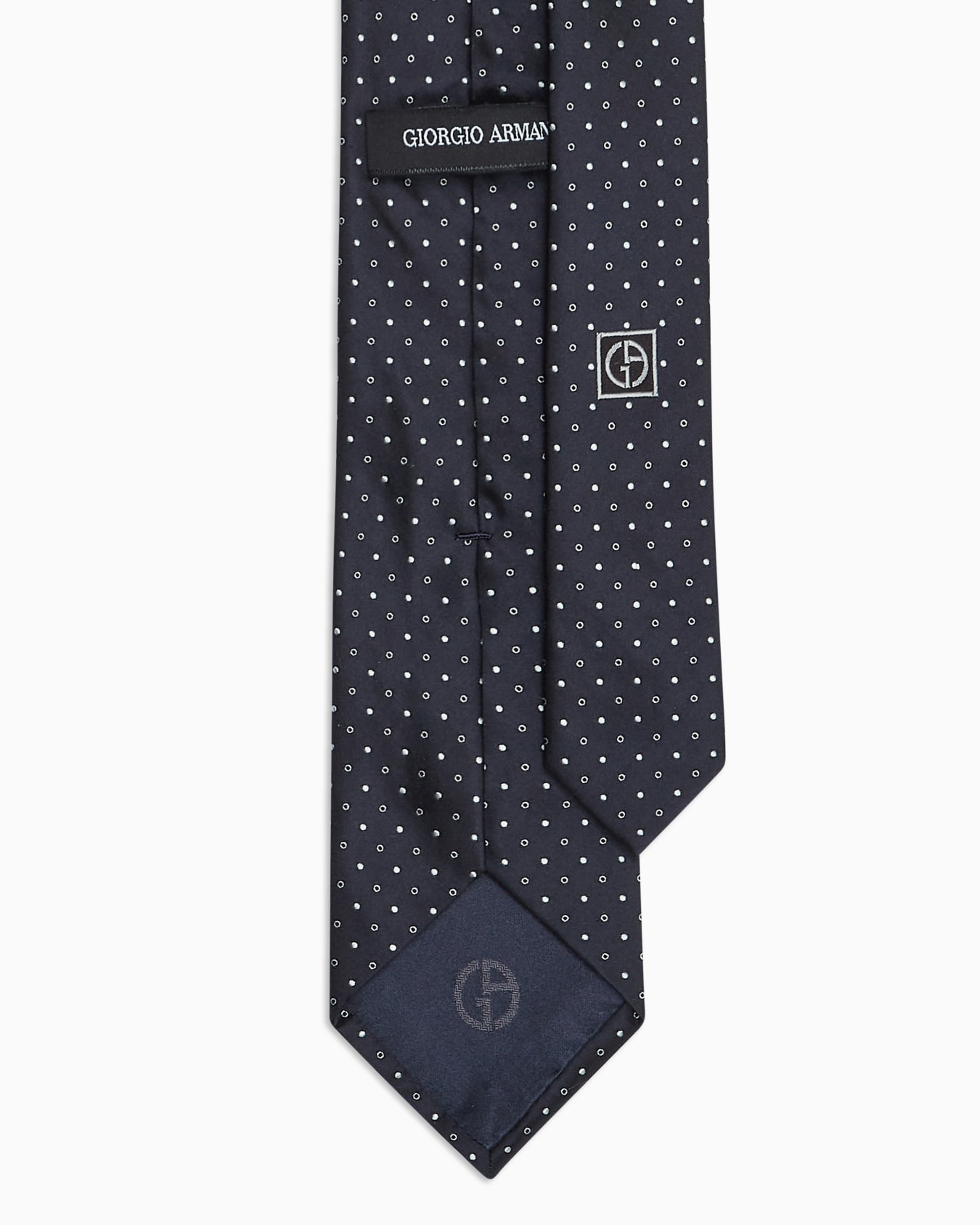 Silk tie with micro jacquard polka dots Slide 1