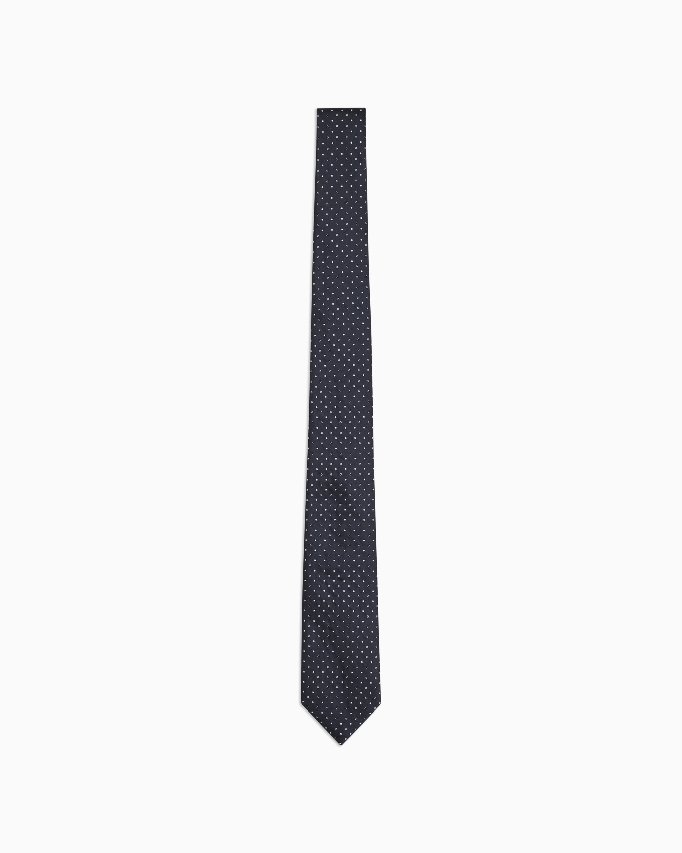 Silk tie with micro jacquard polka dots Slide 0