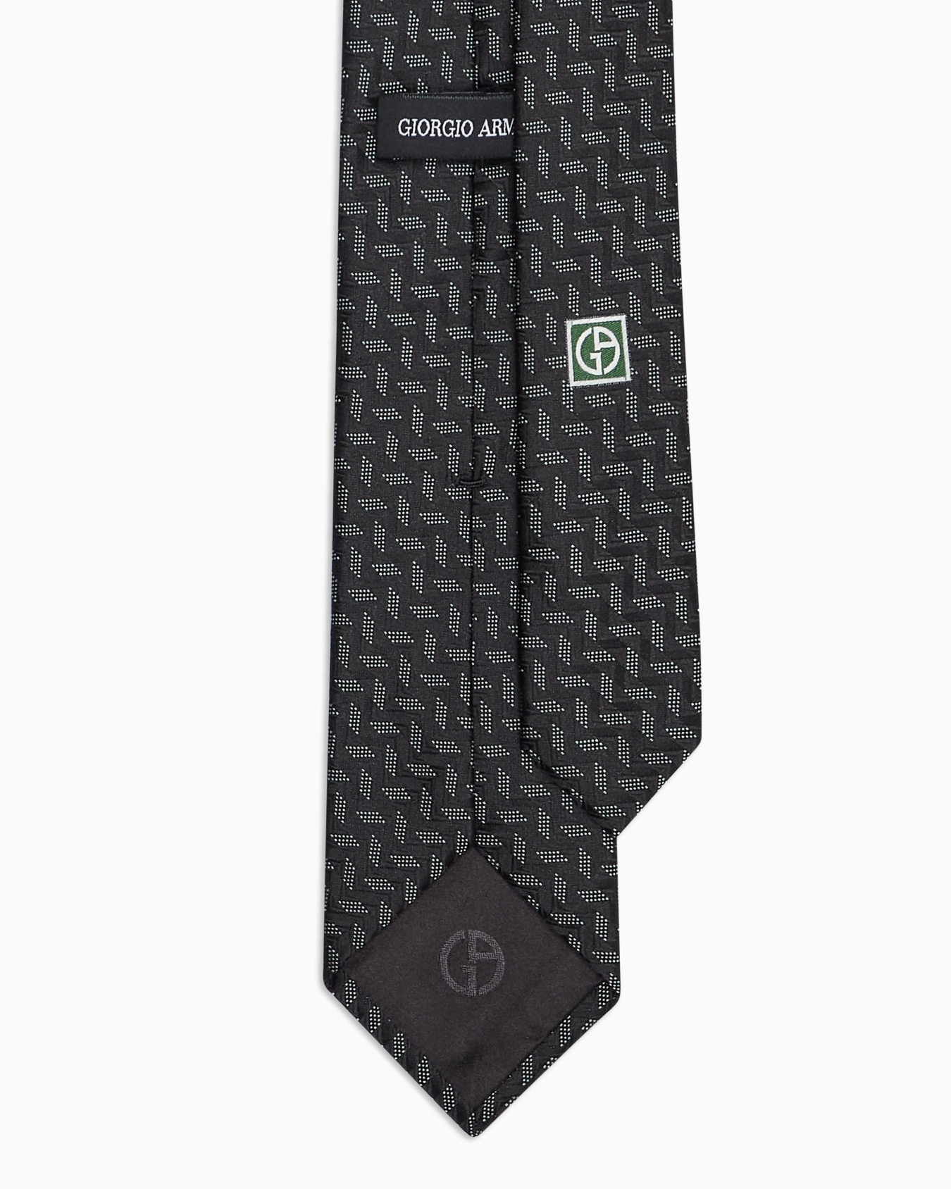 Corbata de seda con motivo geométrico en tejido jacquard Diapositiva 1