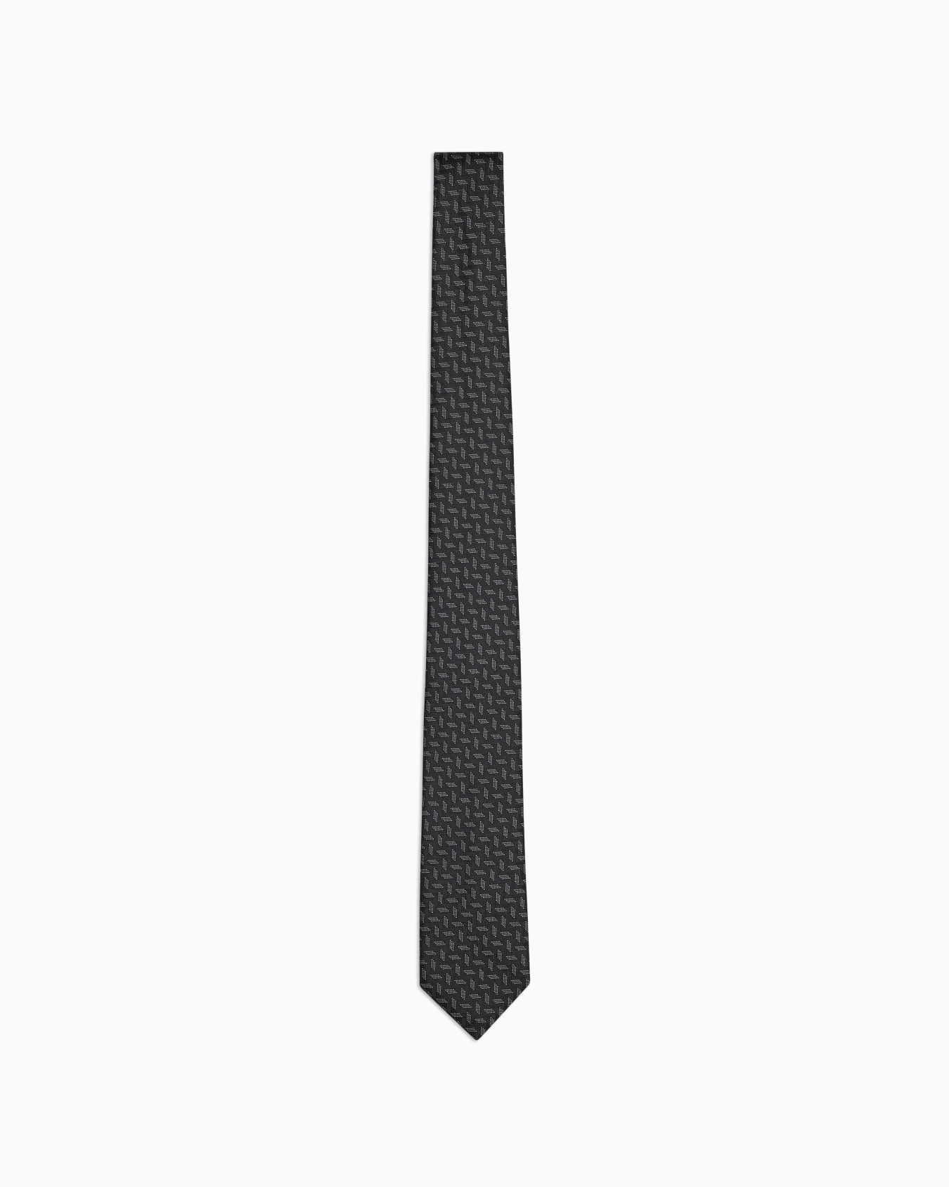 Corbata de seda con motivo geométrico en tejido jacquard Diapositiva 0