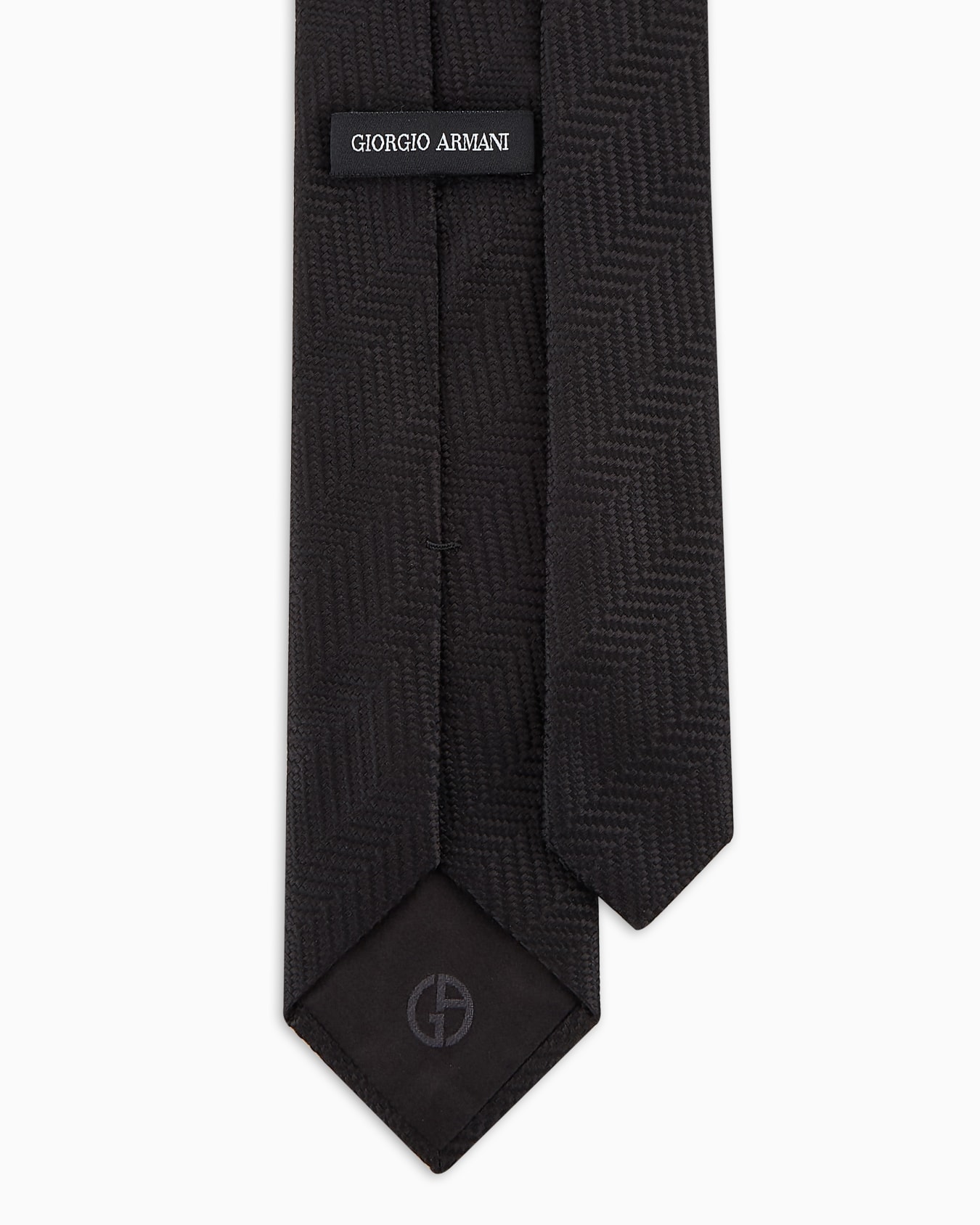 Silk tie with jacquard chevron motif Slide 1