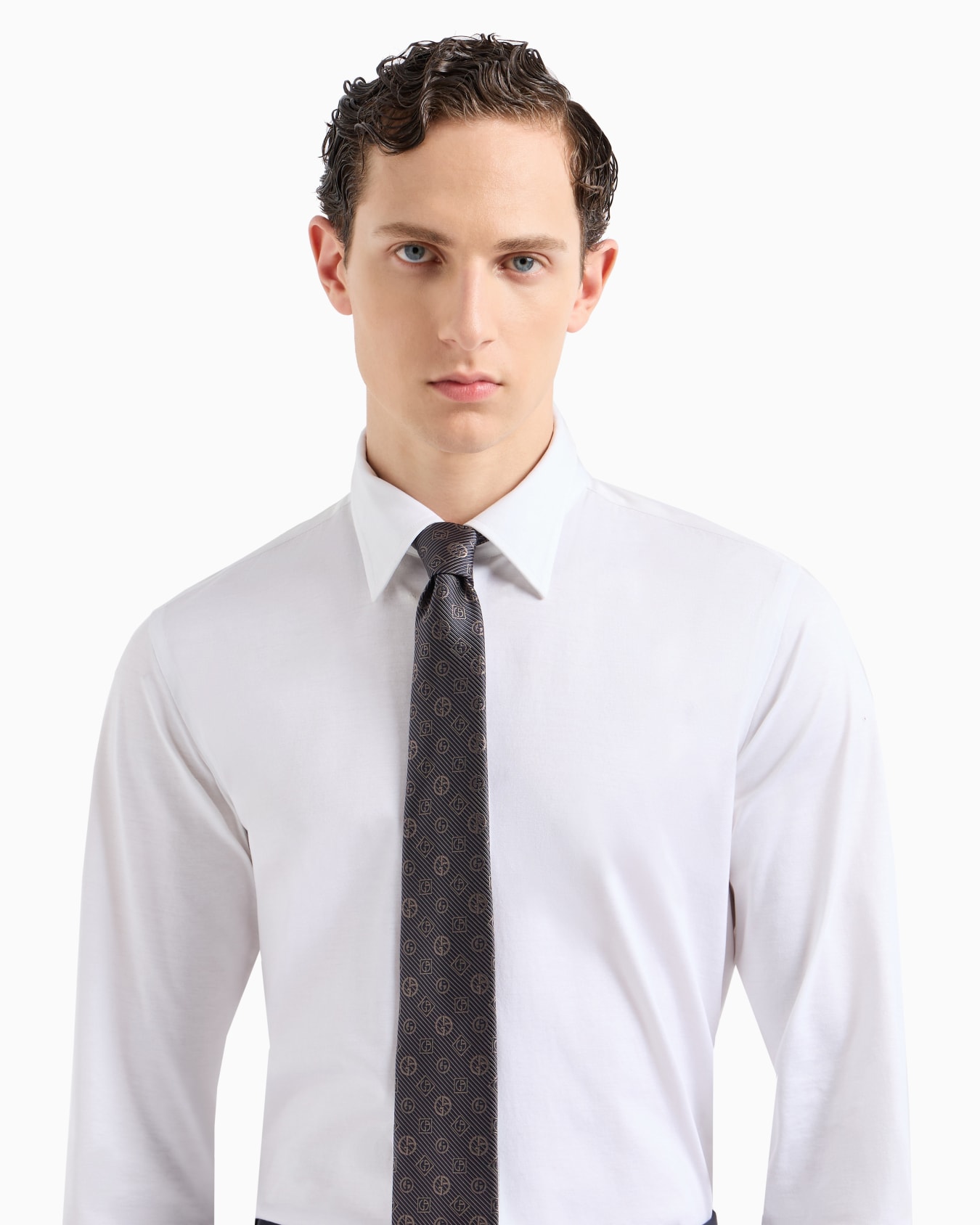 Cravatta in seta jacquard monogram Slide 2