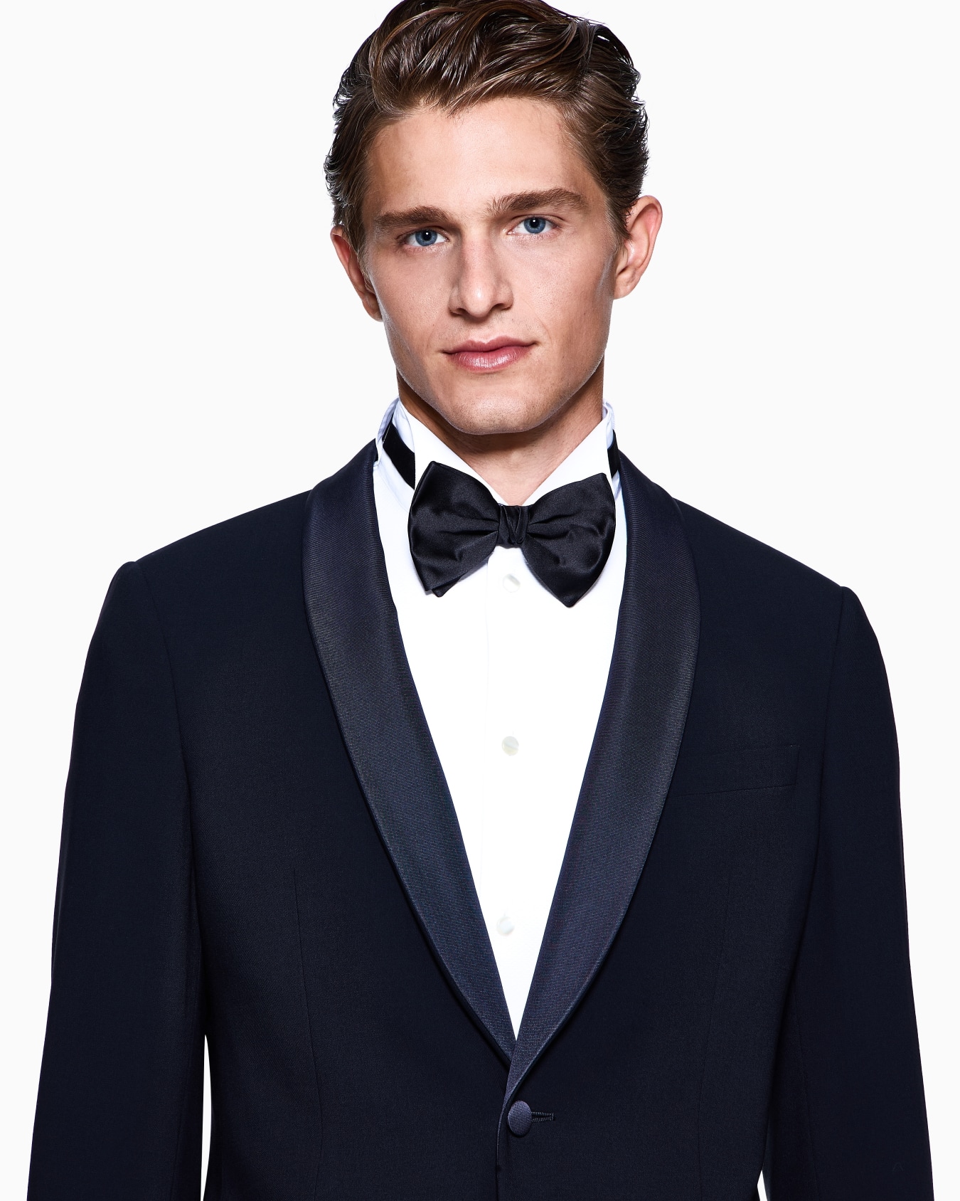 Pajarita grande anudada de pura seda Diapositiva 2