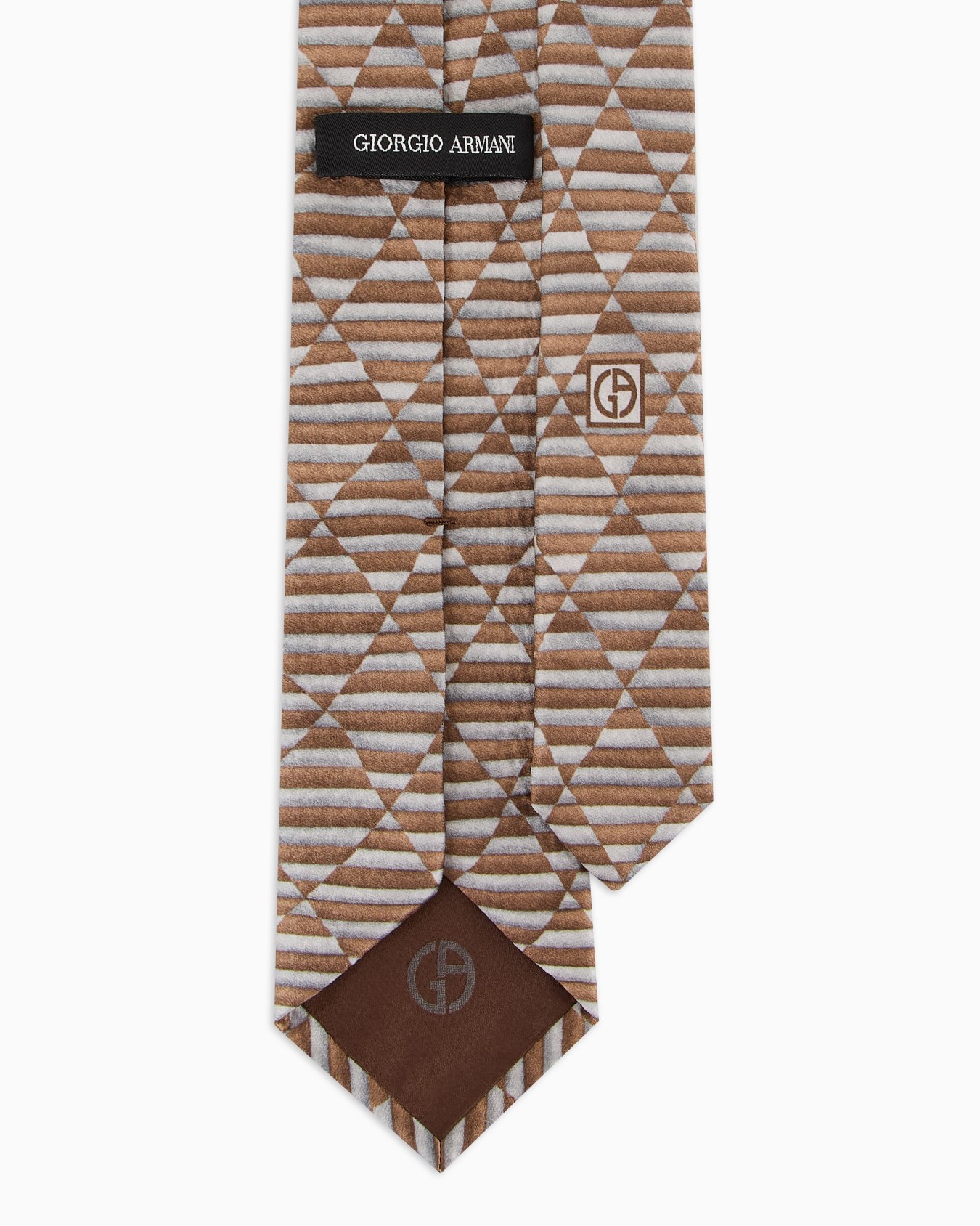 Cravatta in seta stampa geometrica Slide 1
