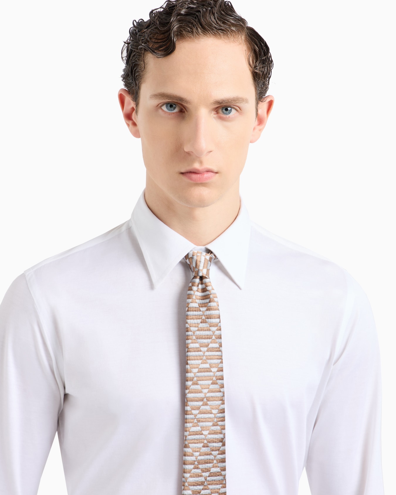 Cravatta in seta stampa geometrica Slide 2