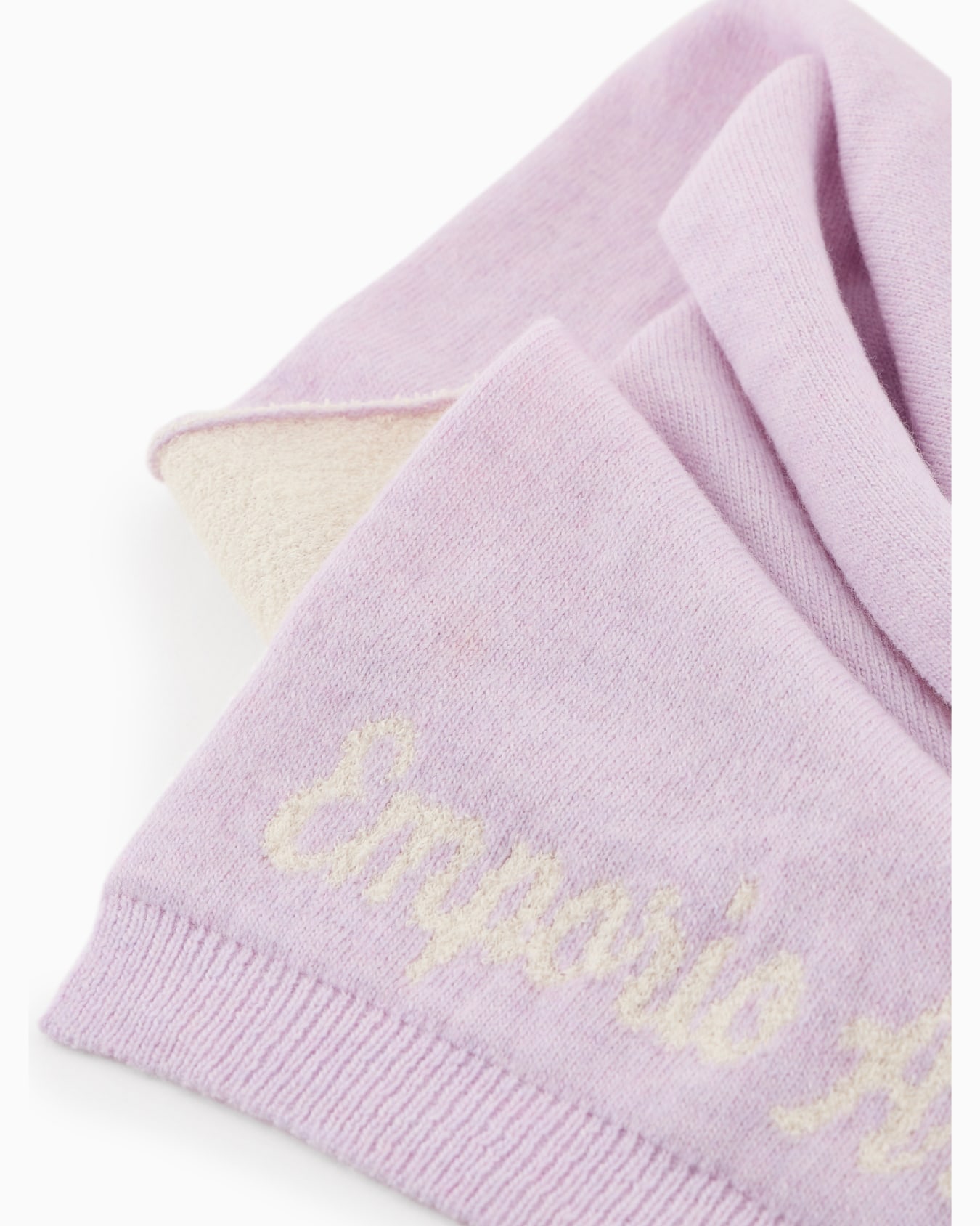 Cotton and wool-blend scarf with oversized jacquard logo Slide 1
