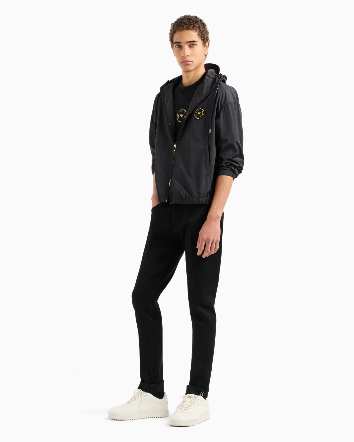 Water-repellent camouflage jacquard nylon blouson with hood and Ramadan capsule collection patch Slide 3
