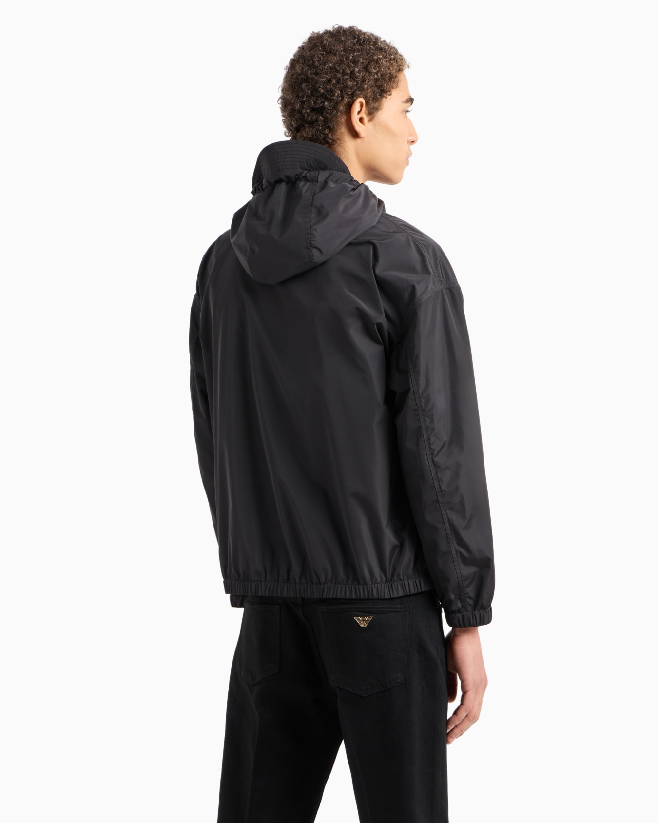 Water-repellent camouflage jacquard nylon blouson with hood and Ramadan capsule collection patch Slide 2