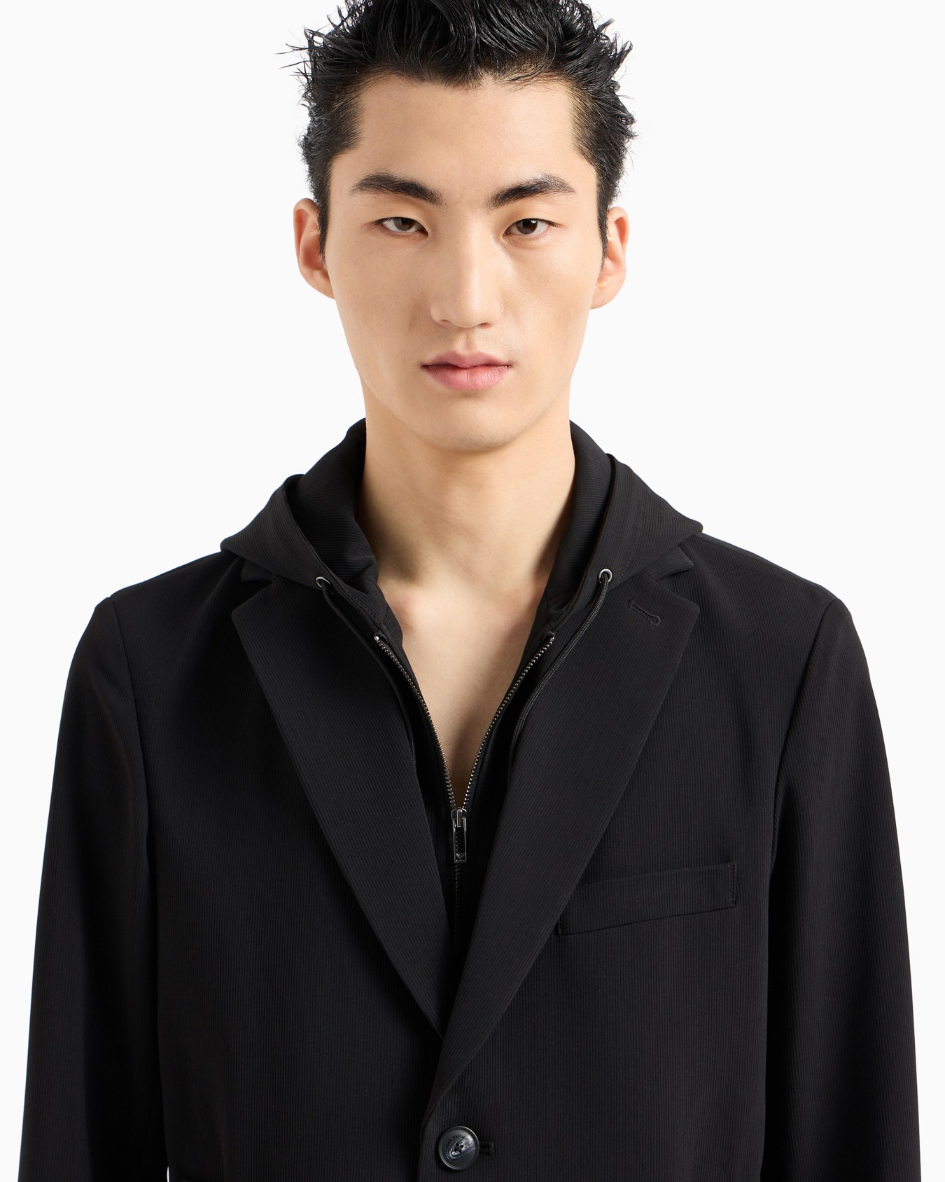 Blazer with dickey and hood, made of canneté fabric Diapositiva 4