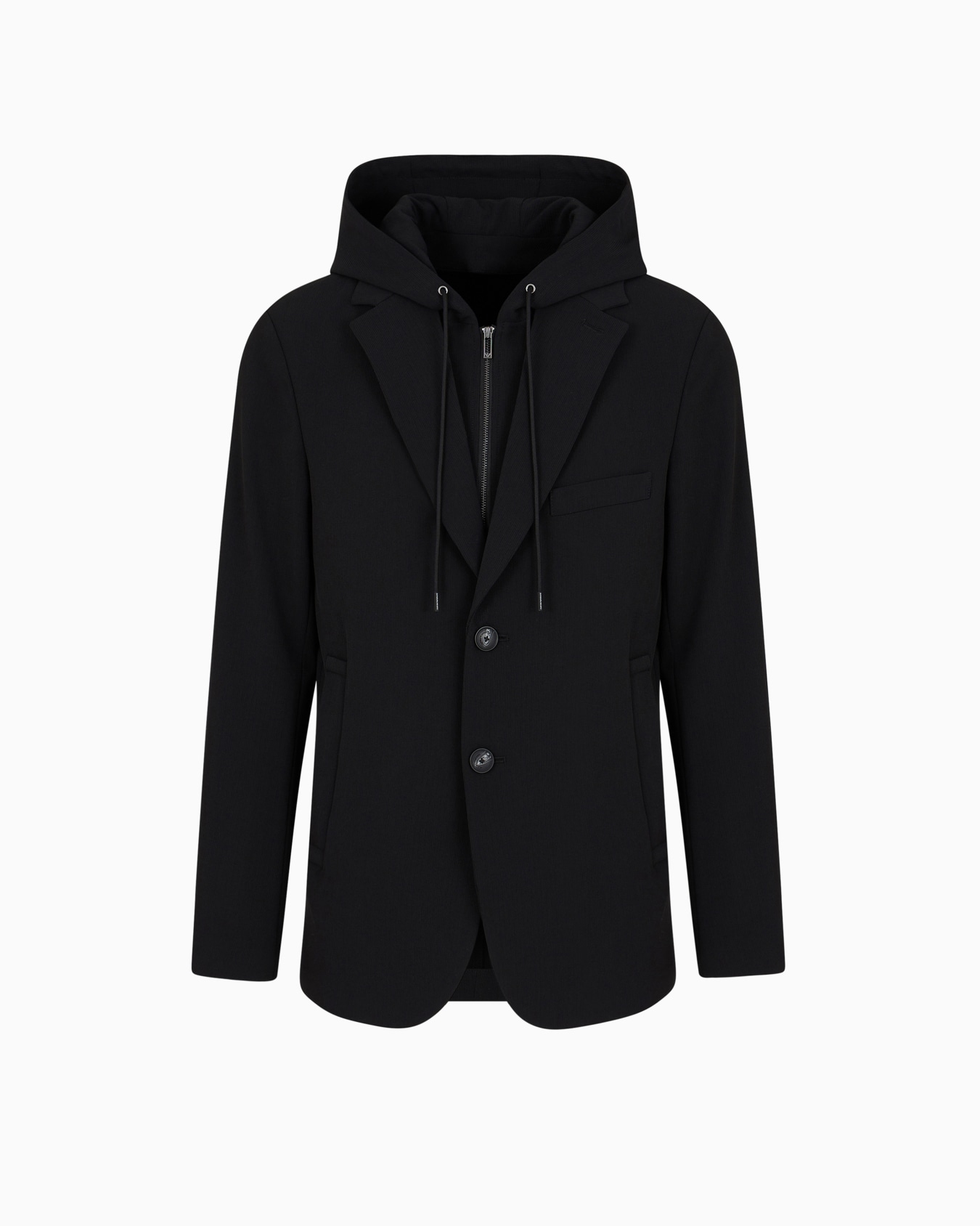 Blazer with dickey and hood, made of canneté fabric Diapositiva 0