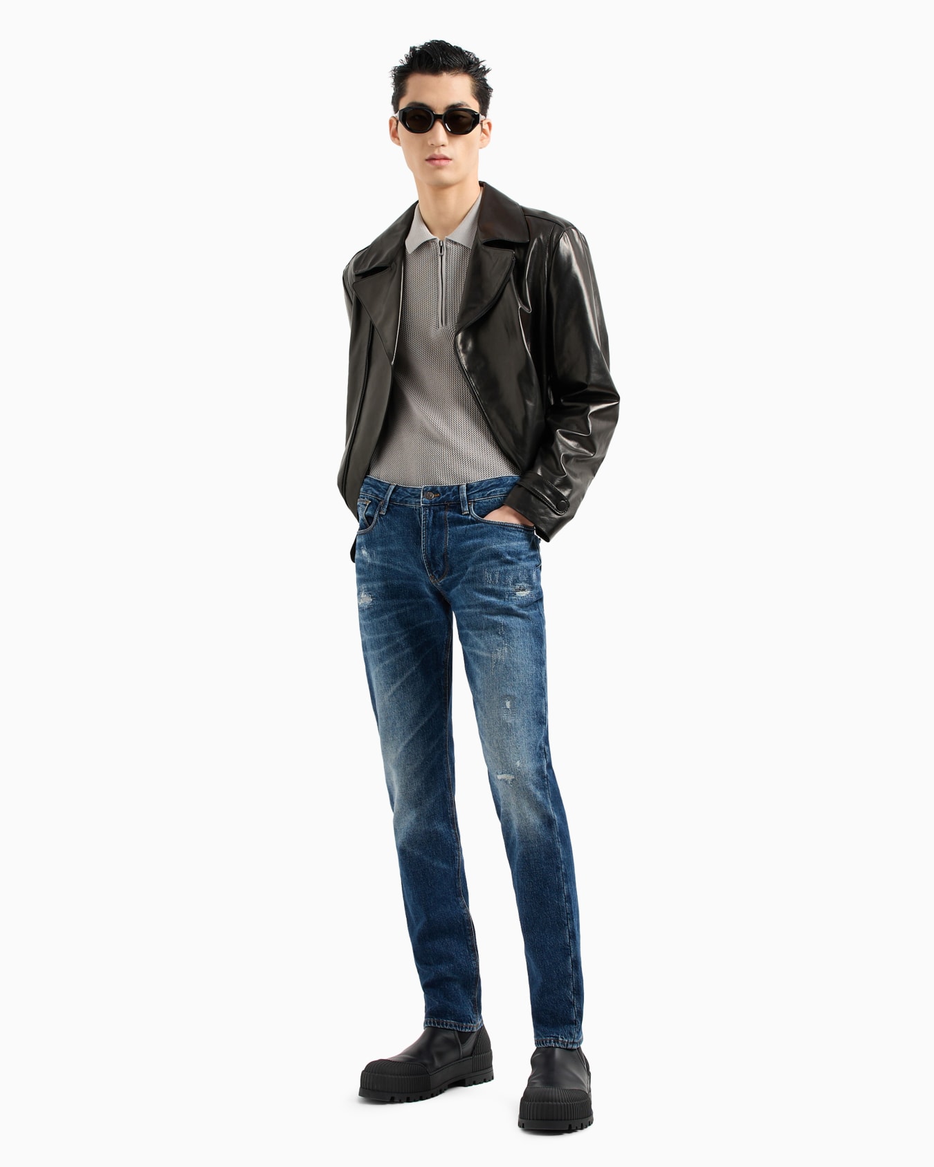 J06 slim-fit, worn-look, stretch-denim jeans Slide 3