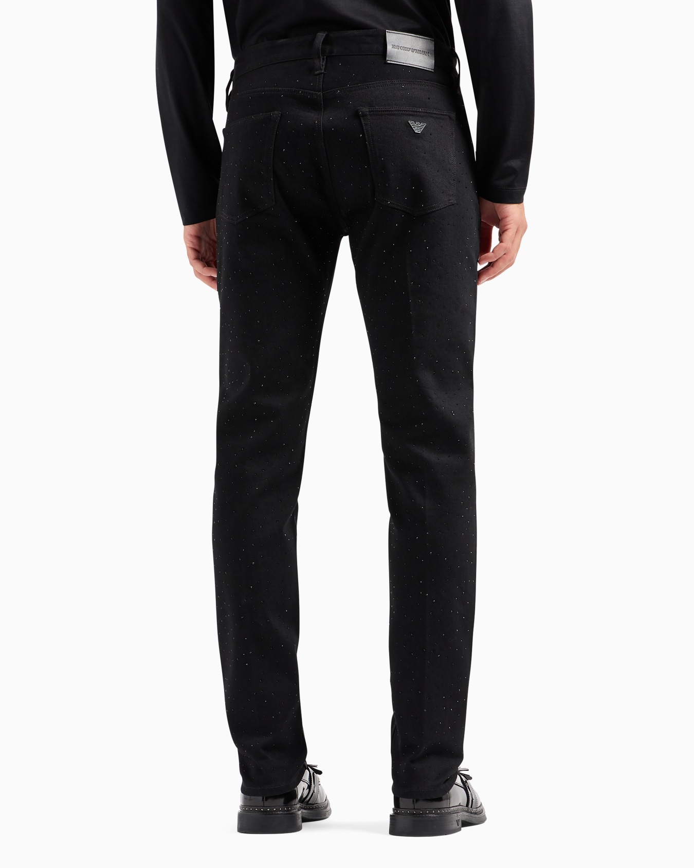 J75 Clubwear slim-fit bull denim jeans with all-over rhinestones Slide 2