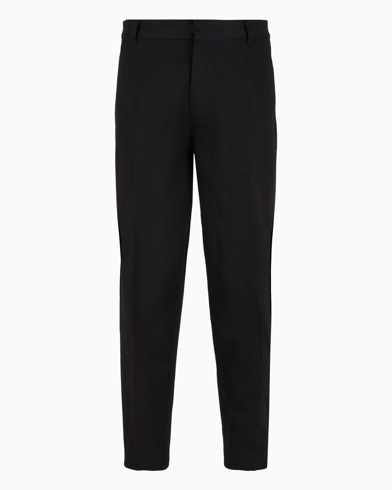 Cotton twill wide trousers with pleat Slide 0
