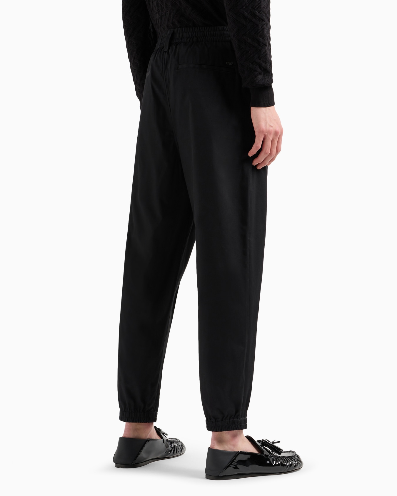 Comfortable cotton twill trousers with centre crease and stretch cuffs Slide 3