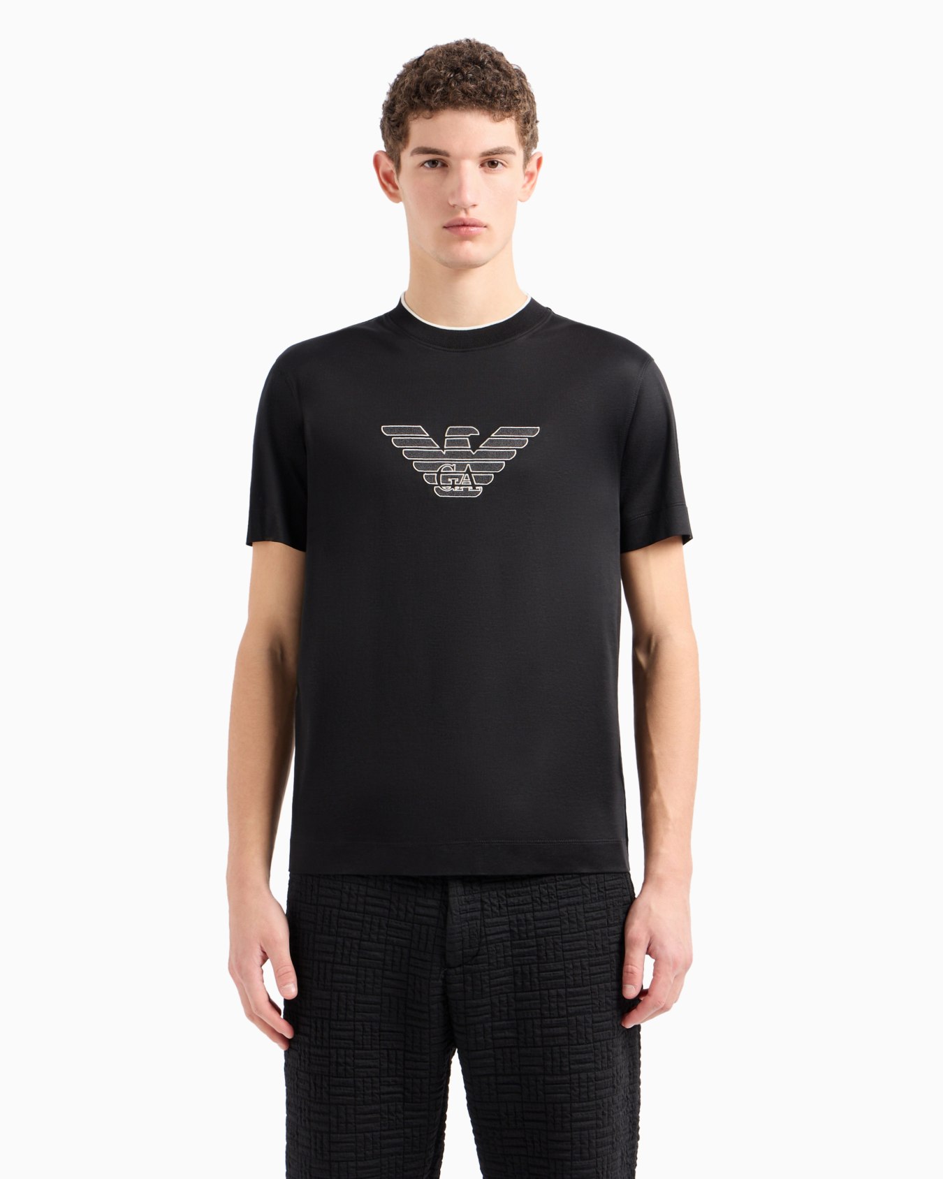 Lyocell-blend jersey T-shirt with ASV logo raised embroidery Slide 1