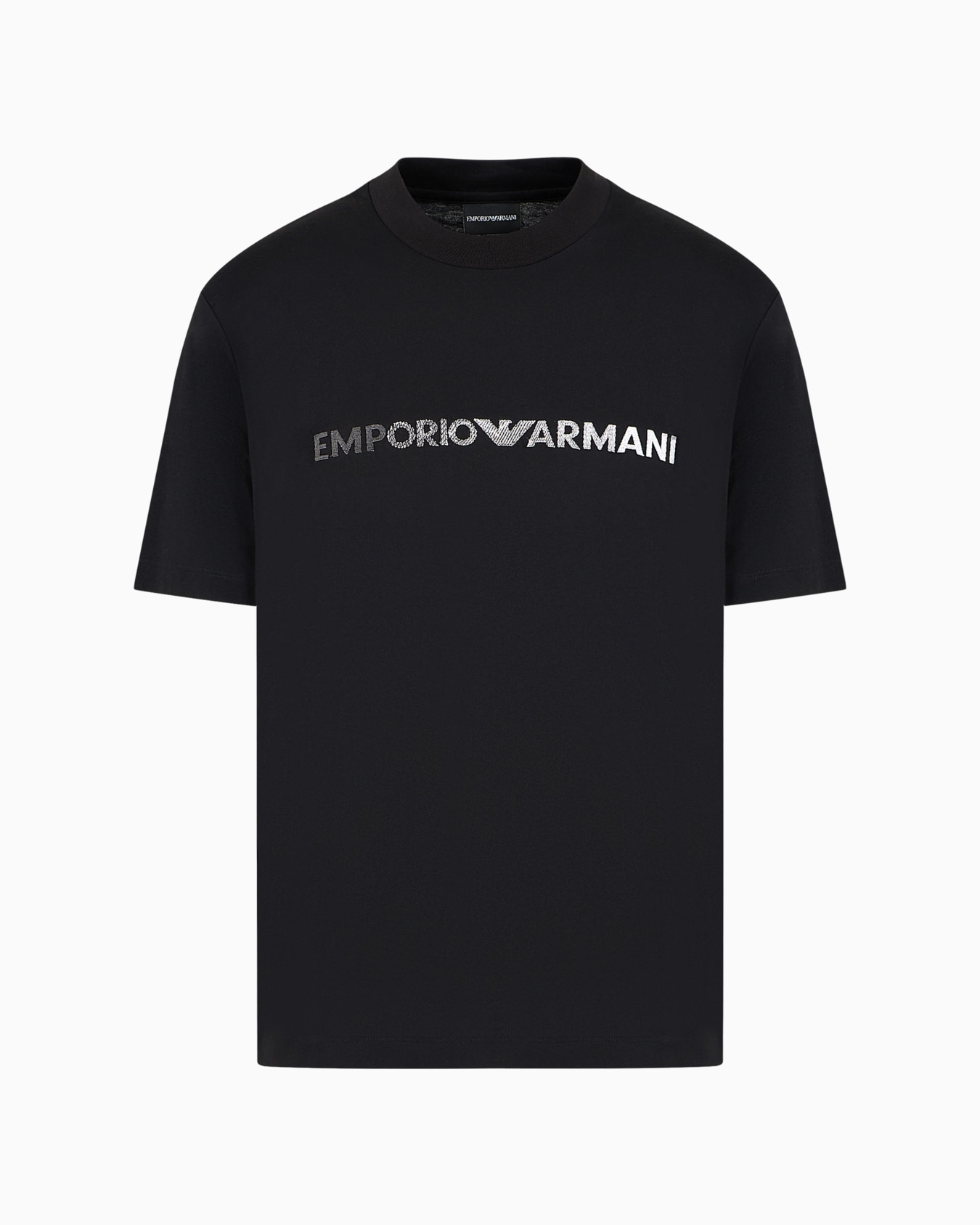 Pima jersey T-shirt with logo embroidery Slide 0