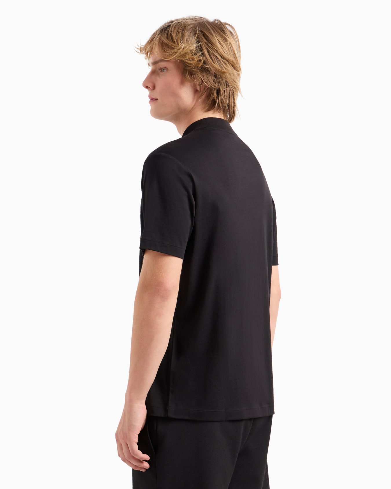 Pima jersey T-shirt with logo embroidery Slide 2