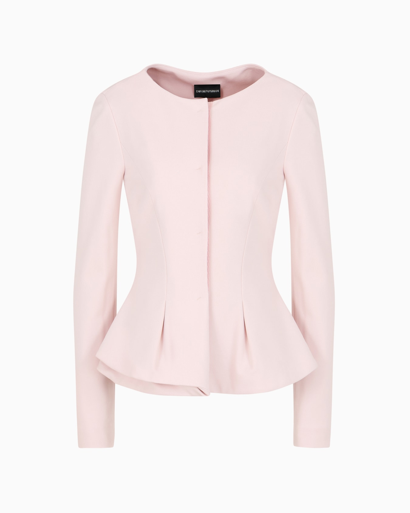 Flared single-breasted jacket in stretch Milano-stitch fabric Slide 0