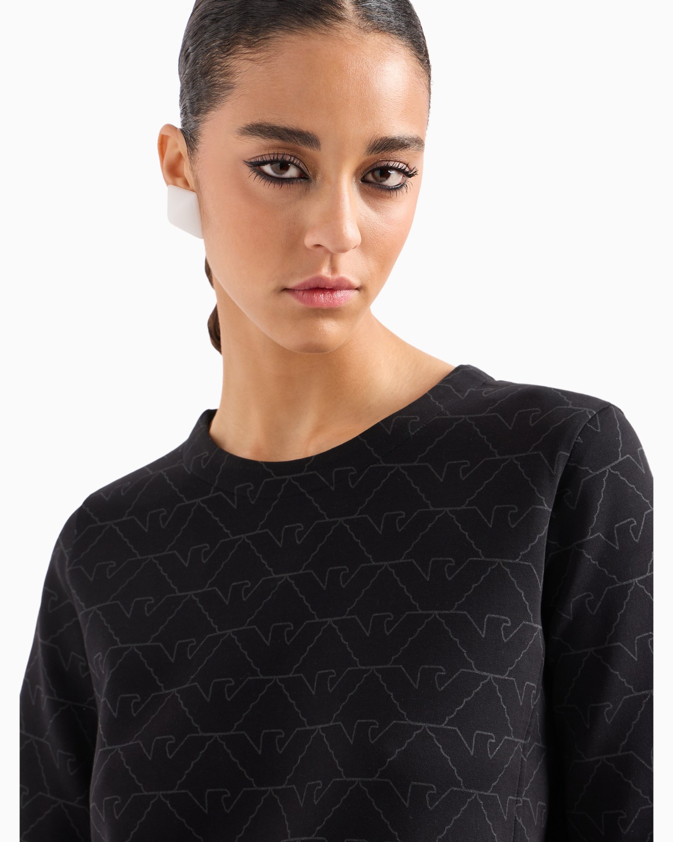 Double-jersey crew-neck sweatshirt with eagle Diapositiva 4