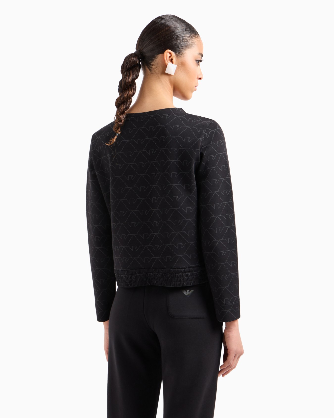 Double-jersey crew-neck sweatshirt with eagle Diapositiva 2