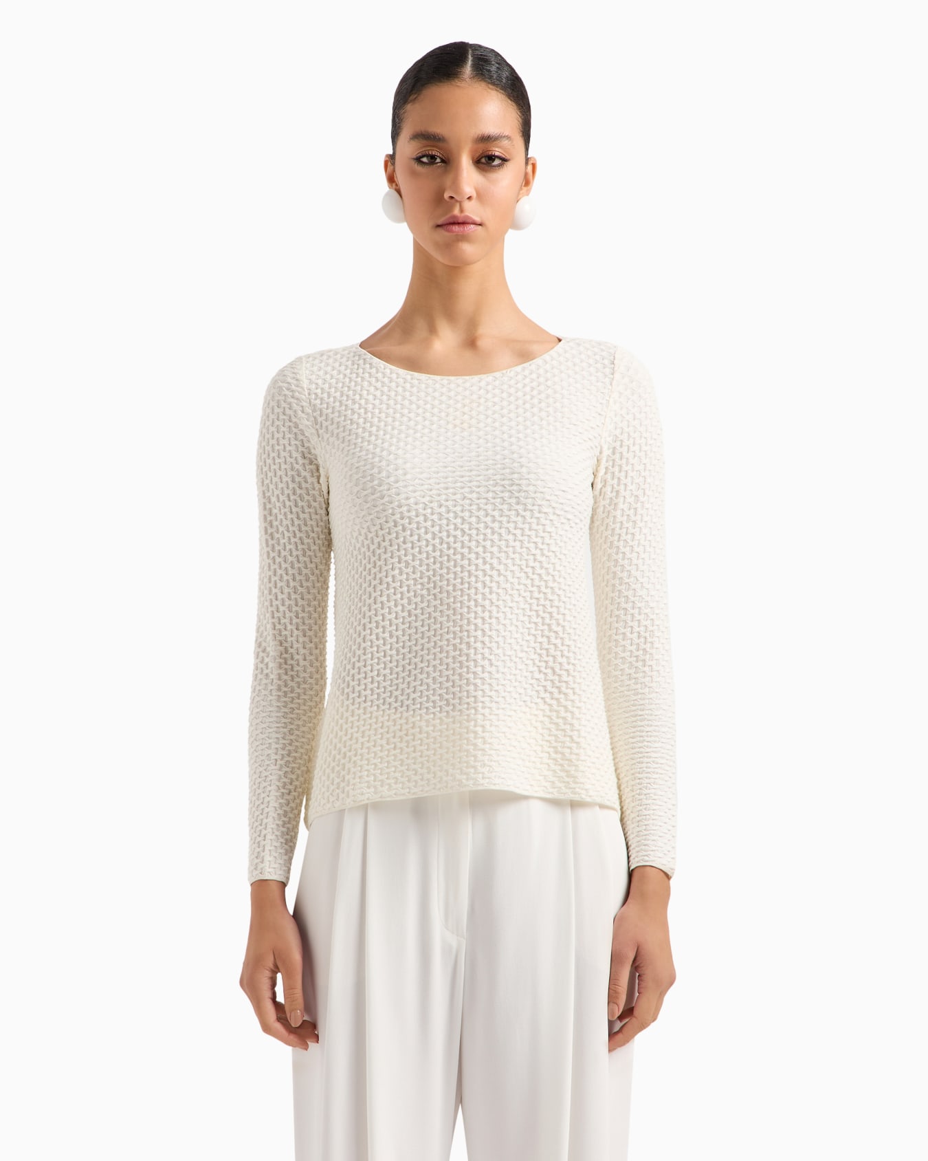ASV recycled jersey jacquard boat-neck flared jumper Slide 1
