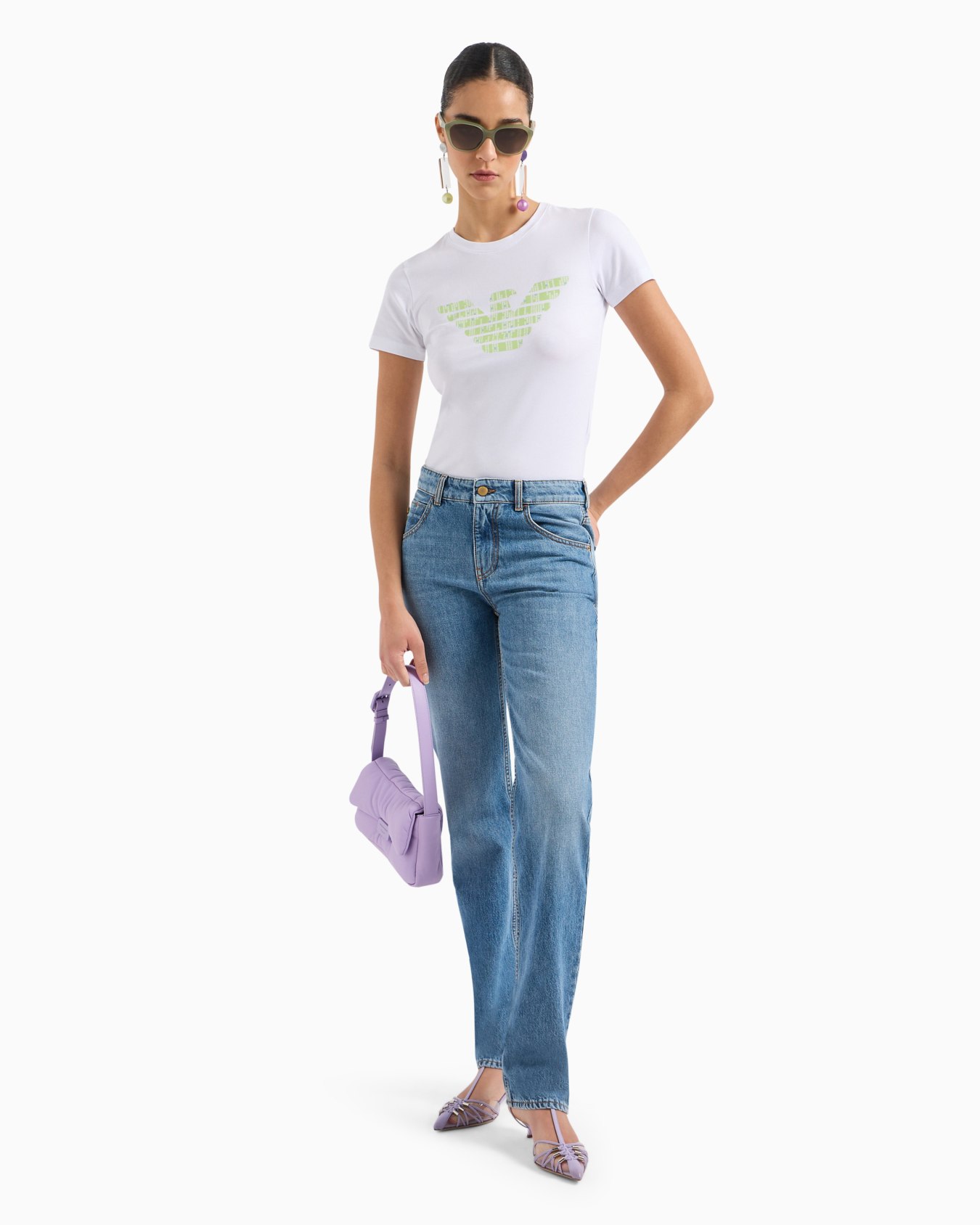 Organic stretch jersey T-shirt with ASV oversized eagle pattern Slide 3