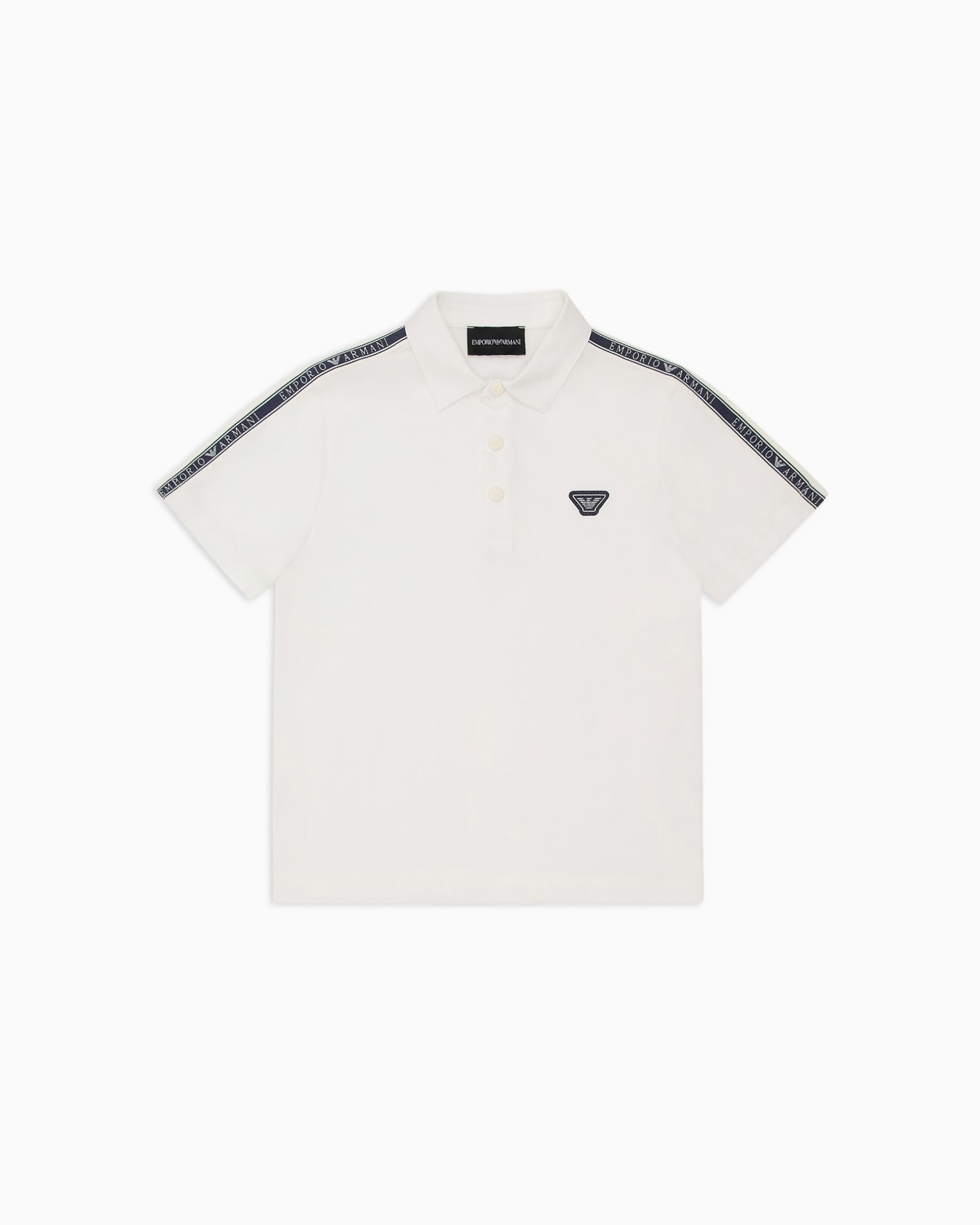 Pima jersey polo shirt with logo tape Slide 0