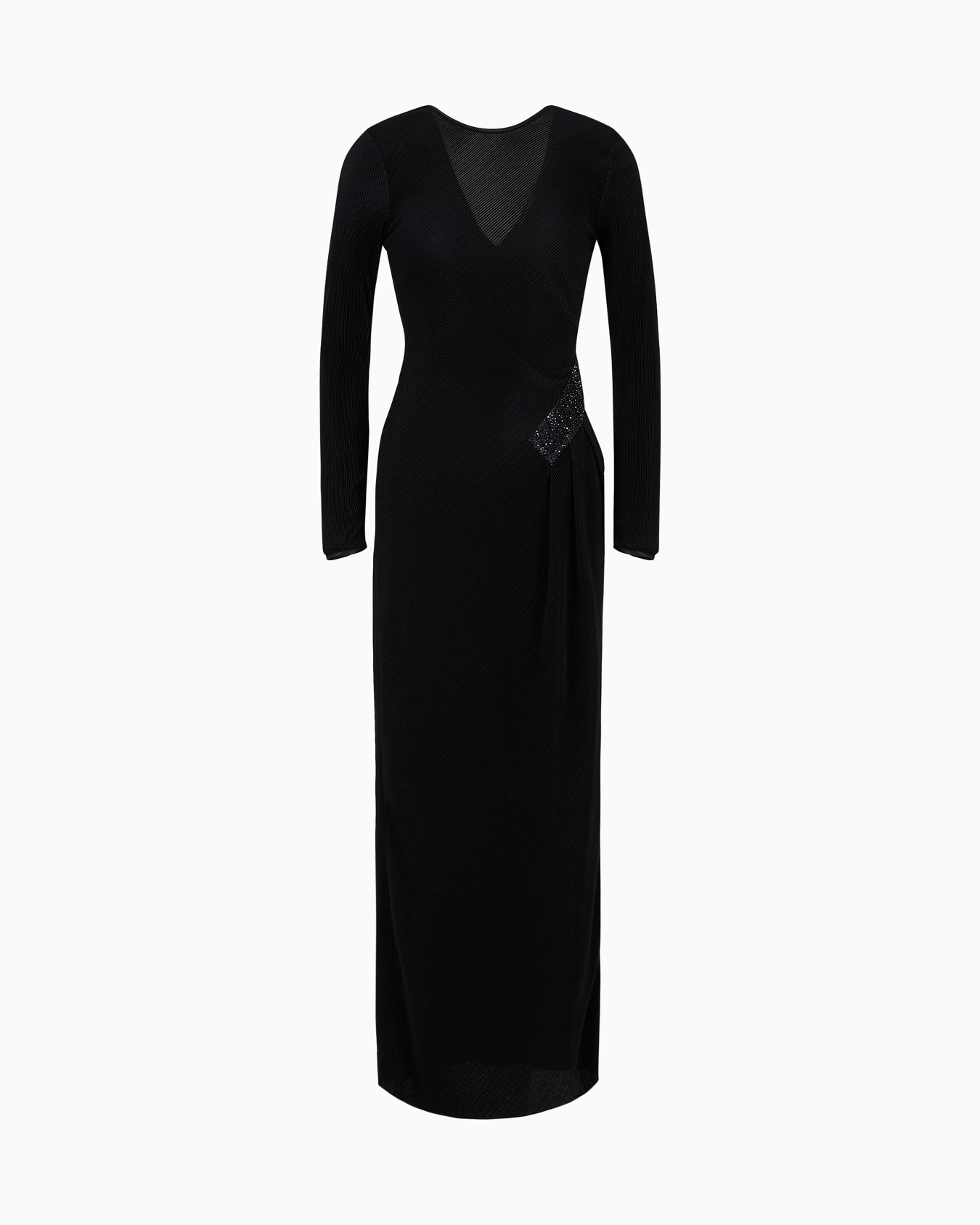 Langes Kleid aus plissiertem Jersey Folie 0