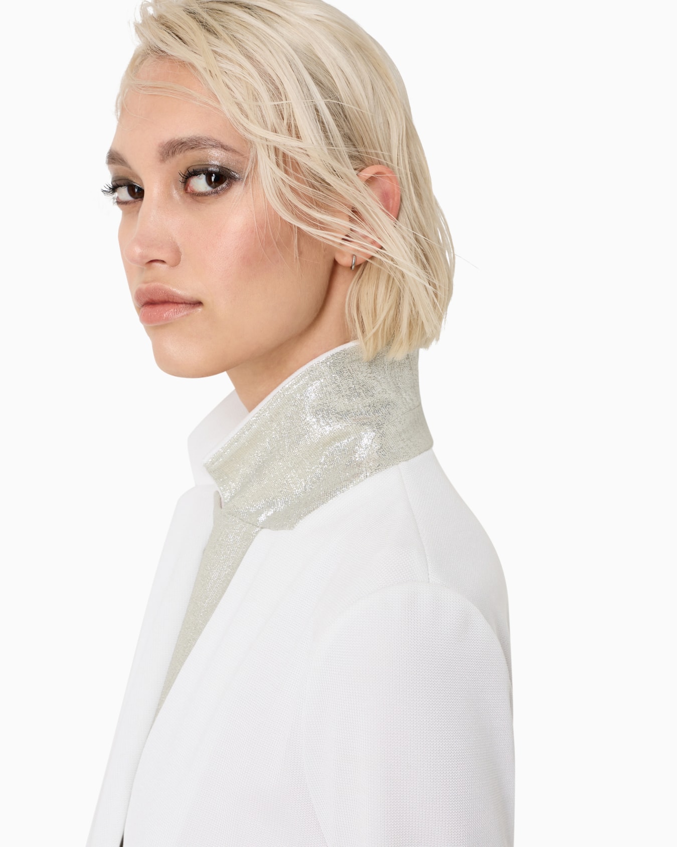 Single-breasted jacket in viscose-blend jersey Diapositiva 4