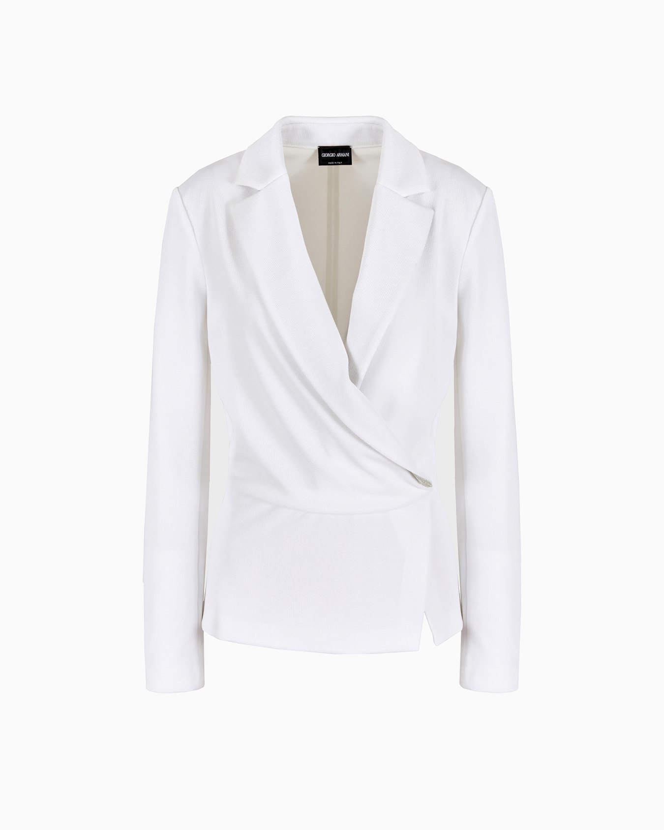 Single-breasted jacket in viscose-blend jersey Diapositiva 0