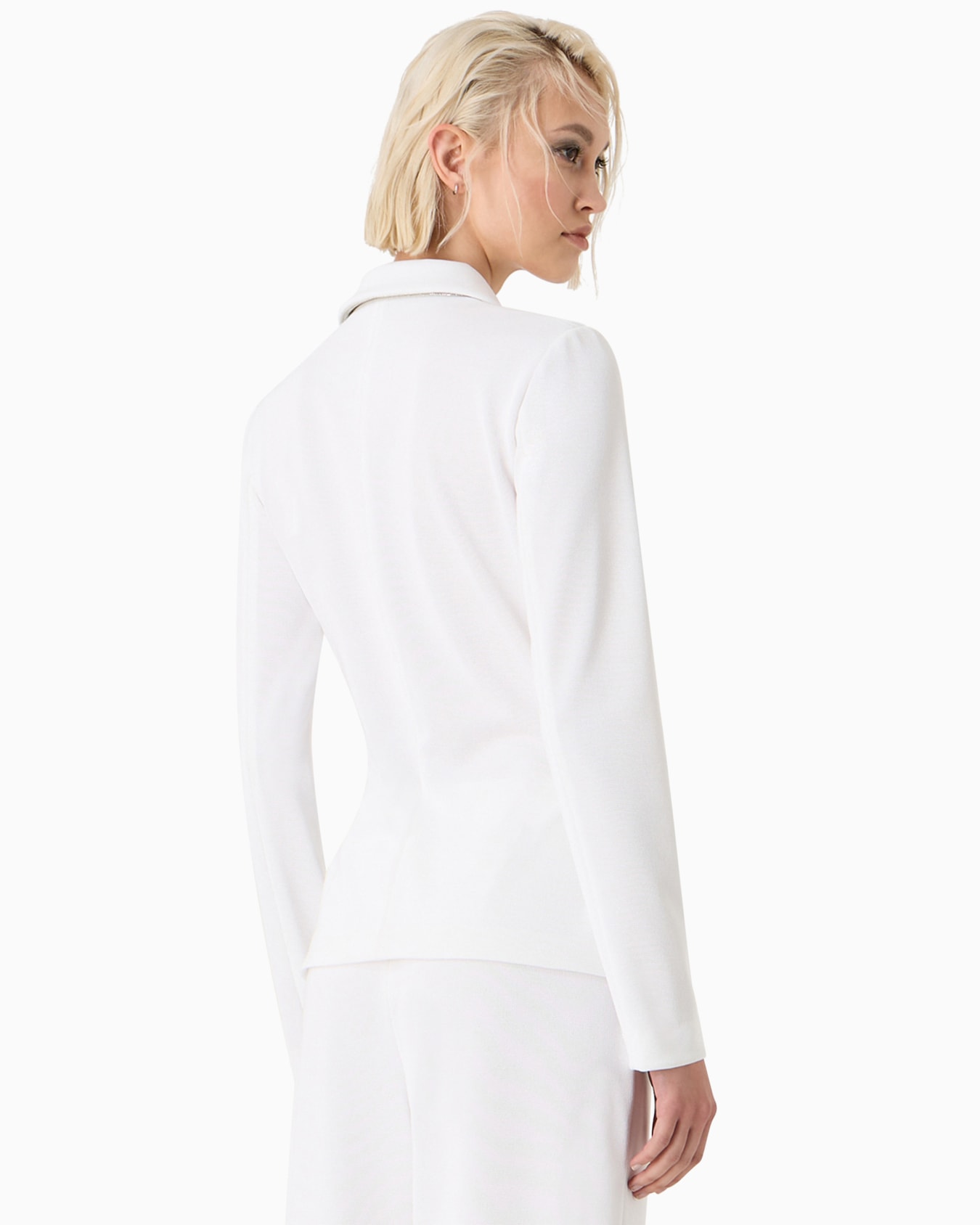 Single-breasted jacket in viscose-blend jersey Diapositiva 2