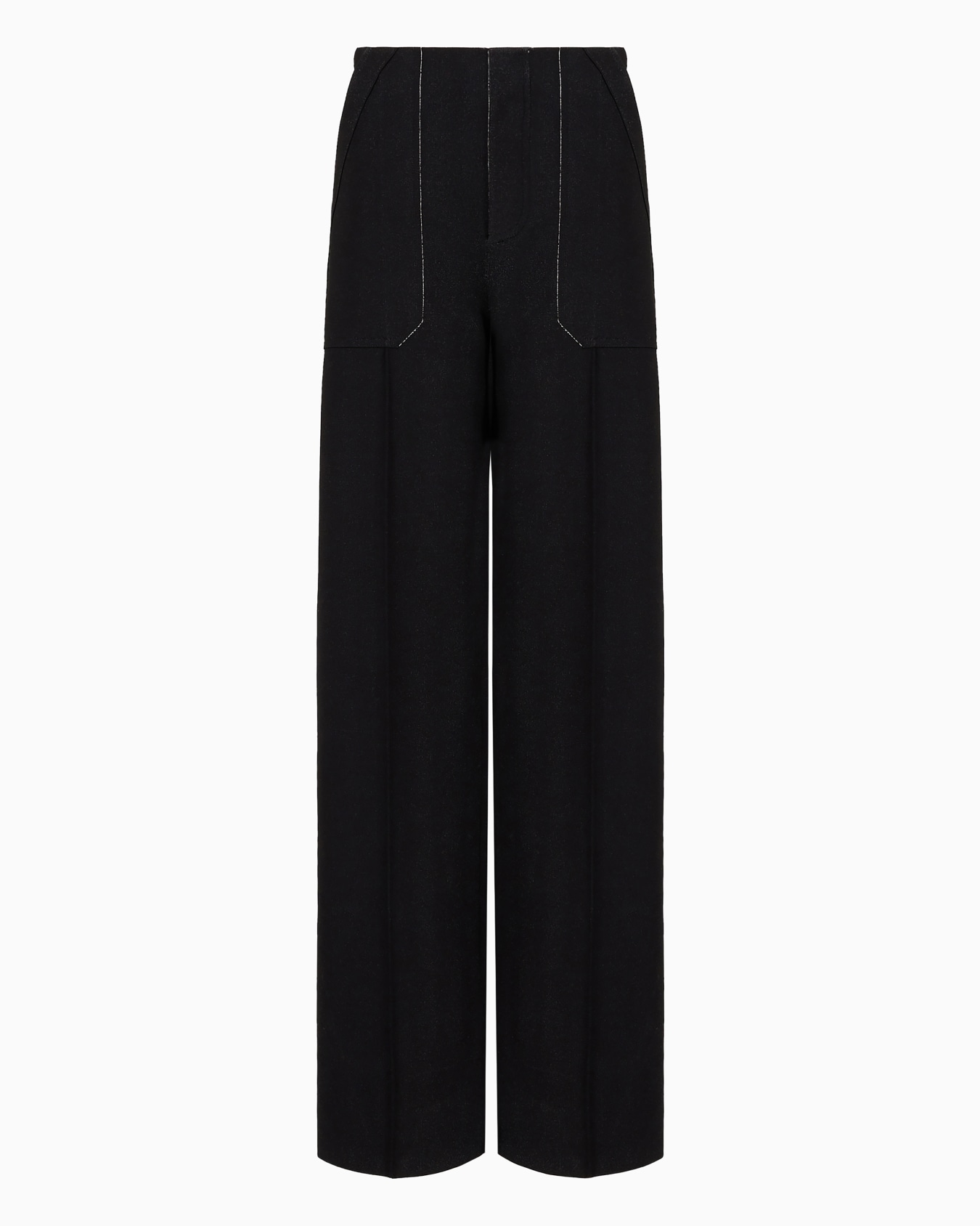Straight-cut trousers in a bonded silk blend Slide 0